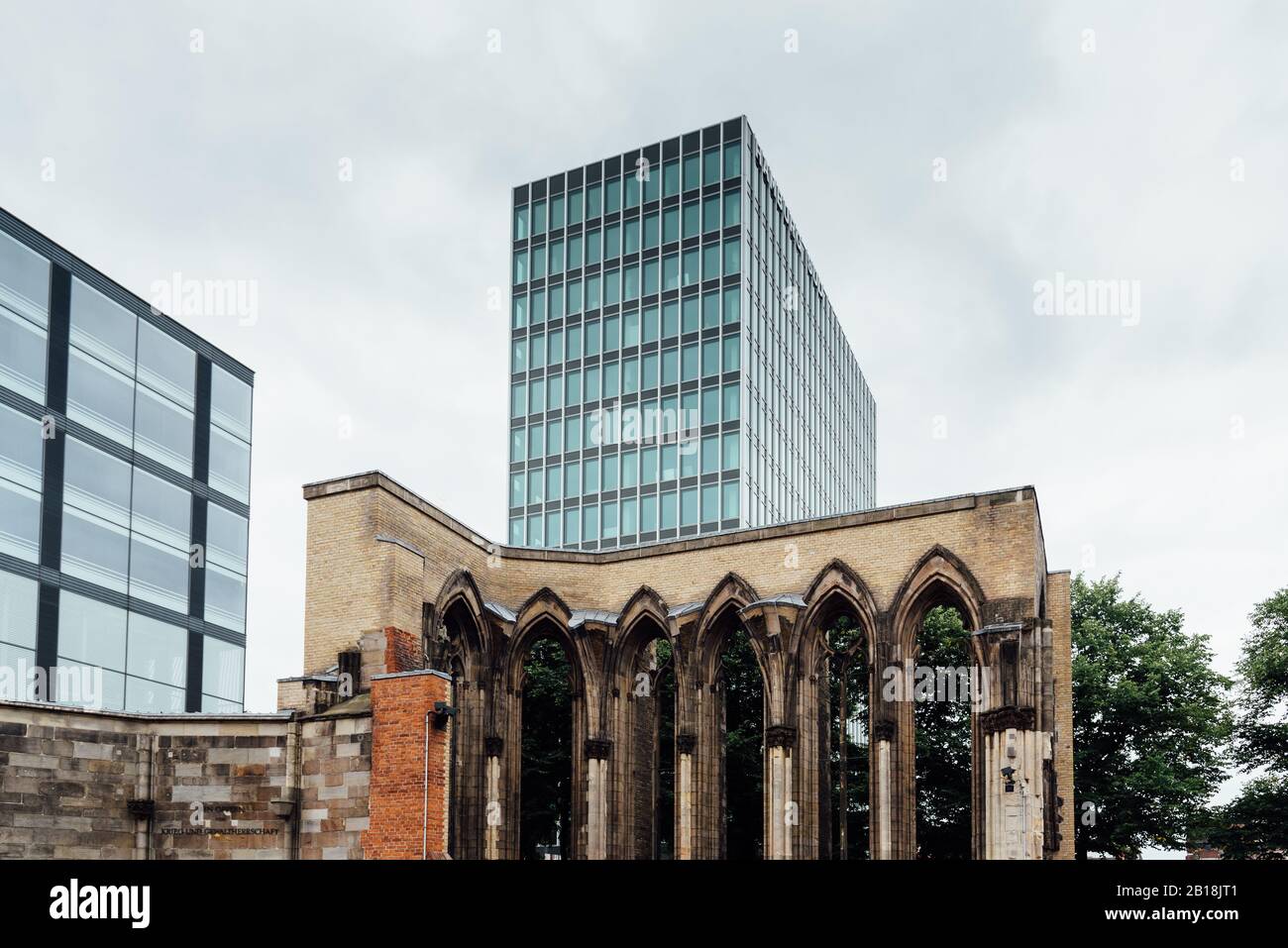 Amburgo, Germania - 4 Agosto 2019: Memoriale Di San Nicola. La chiesa principale originale fu distrutta nelle incursioni aeree ad Amburgo nel 1943. Foto Stock