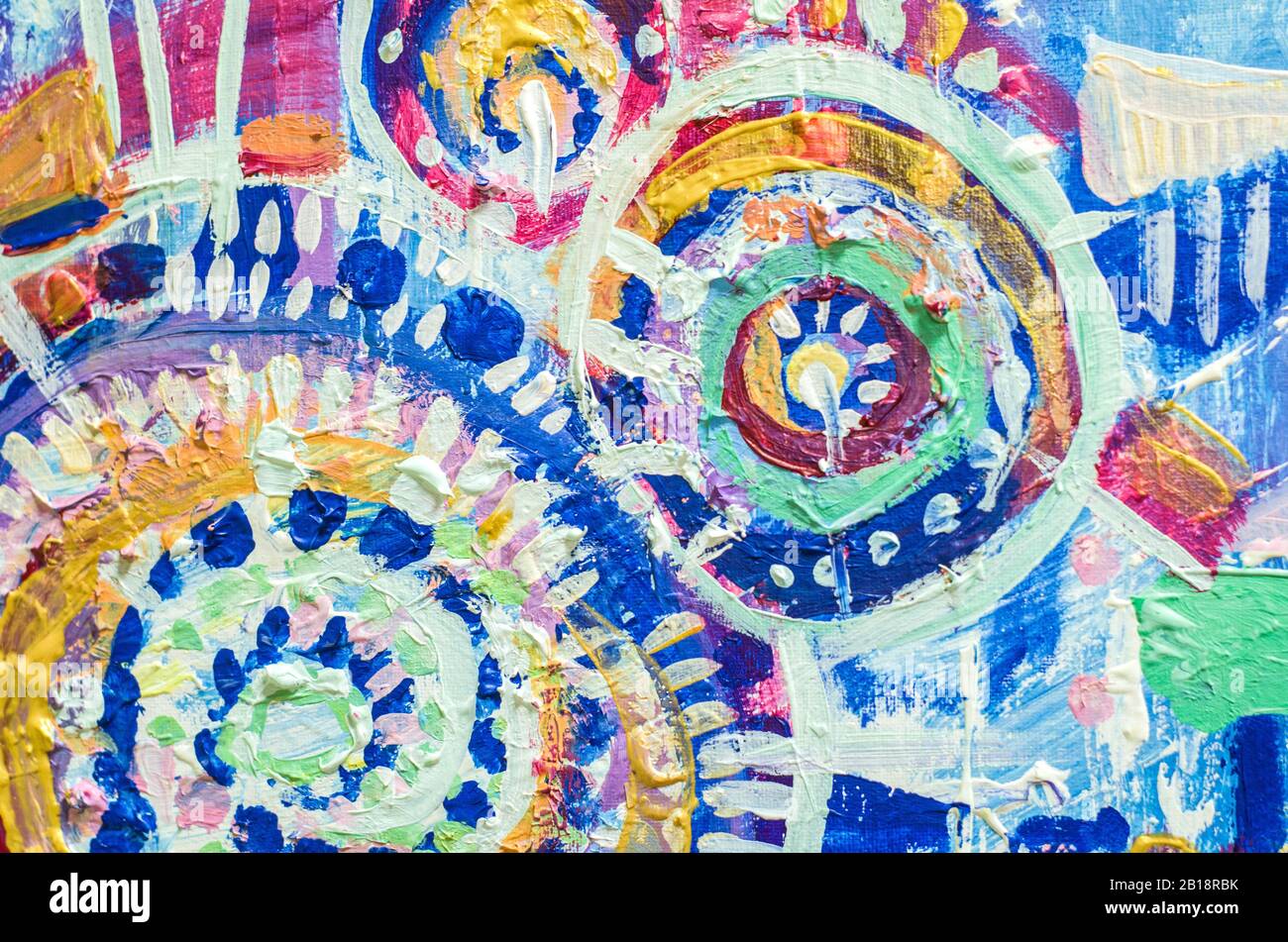 Disegnata a mano di pittura acrilica. L'arte astratta sfondo. Pittura Acrilica su tela di canapa. Colore e struttura. Frammento di opere d'arte. Pennellate di vernice. Ar moderno Foto Stock