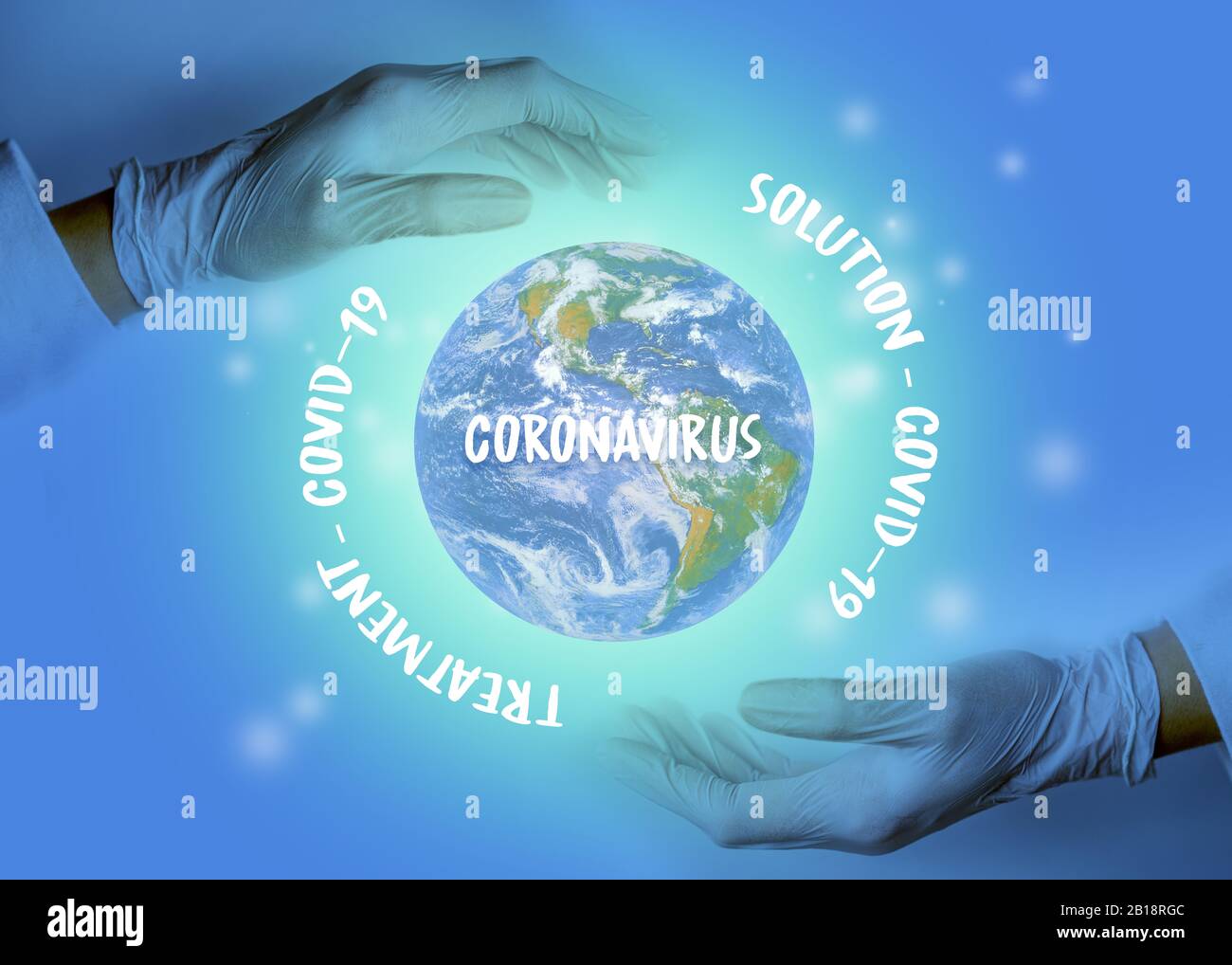 Medici ricerca Medicina soluzione per trattamento Coronavirus in tutto il mondo 'gli elementi di questa immagine fornita dalla NASA' Foto Stock