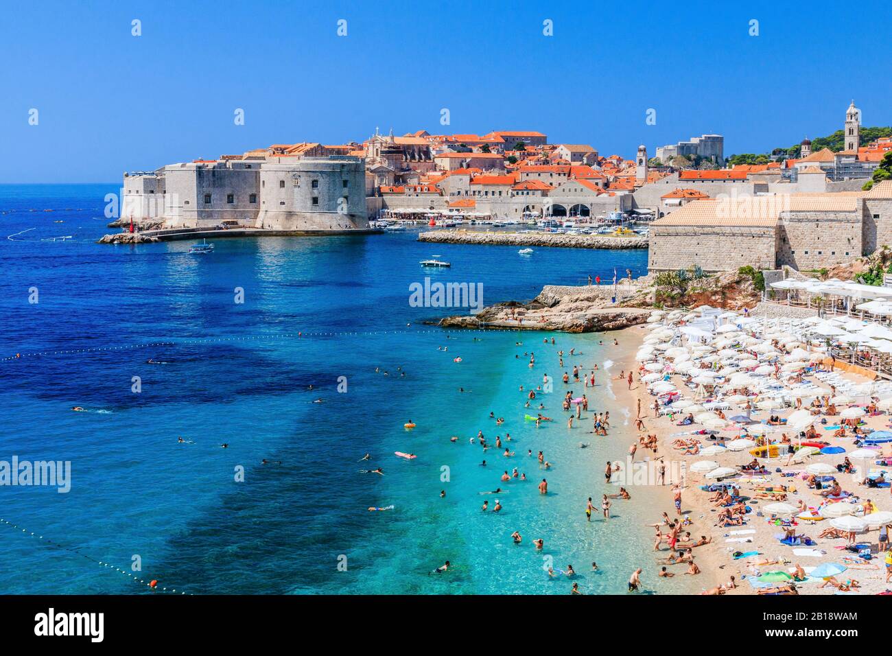 Vista panoramica sul centro storico di Dubrovnik, Croazia. Foto Stock
