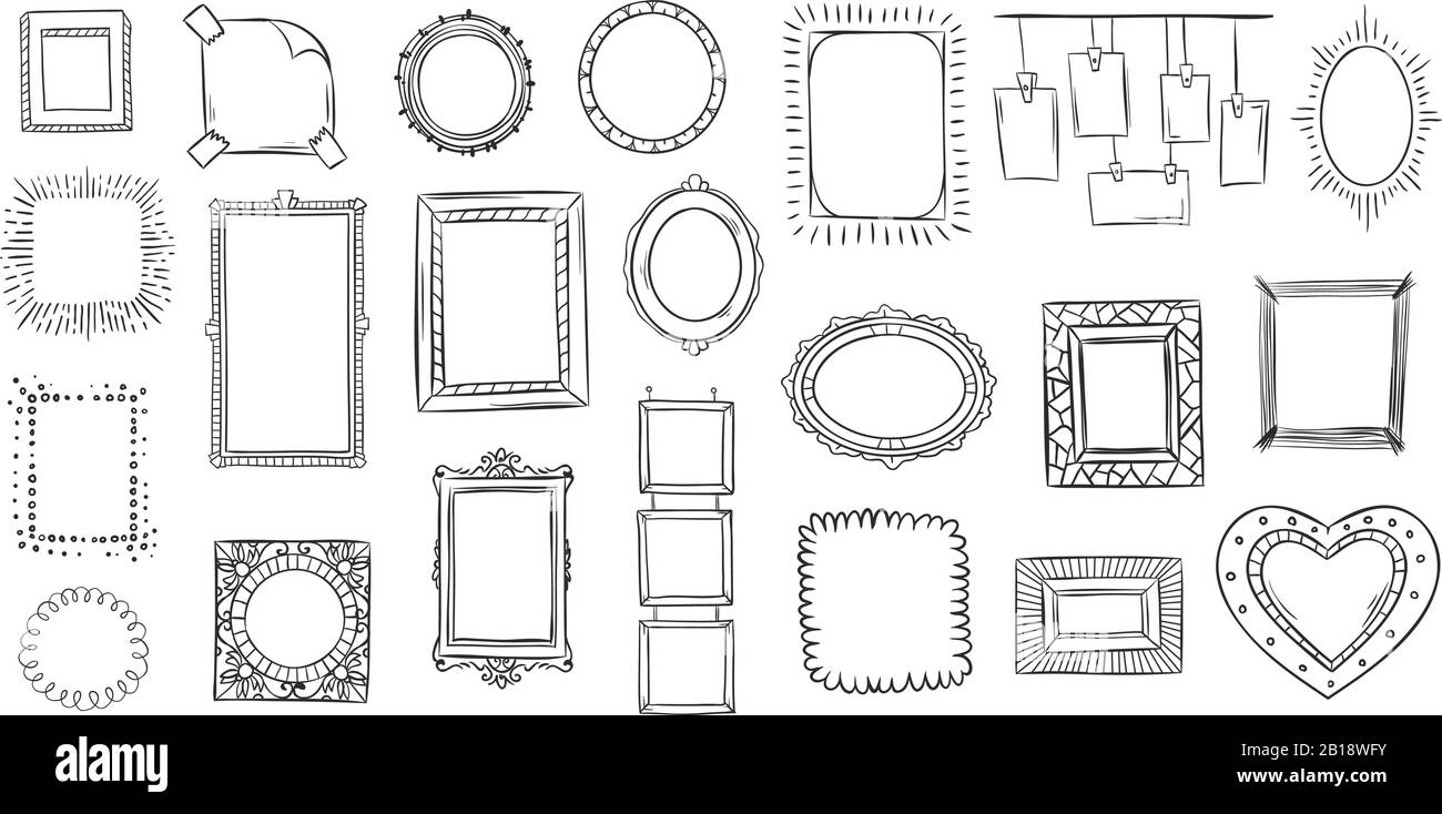 Drawn frame pencil sketch immagini e fotografie stock ad alta risoluzione - Alamy