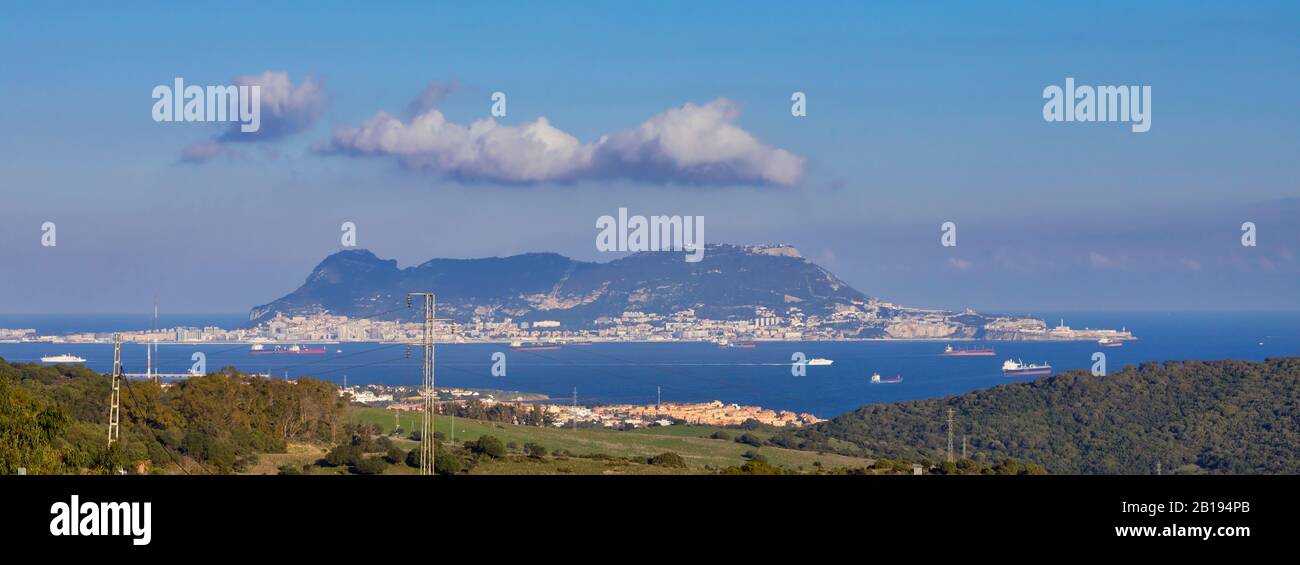 Gibilterra visto da vicino Algeciras, Spagna. Foto Stock
