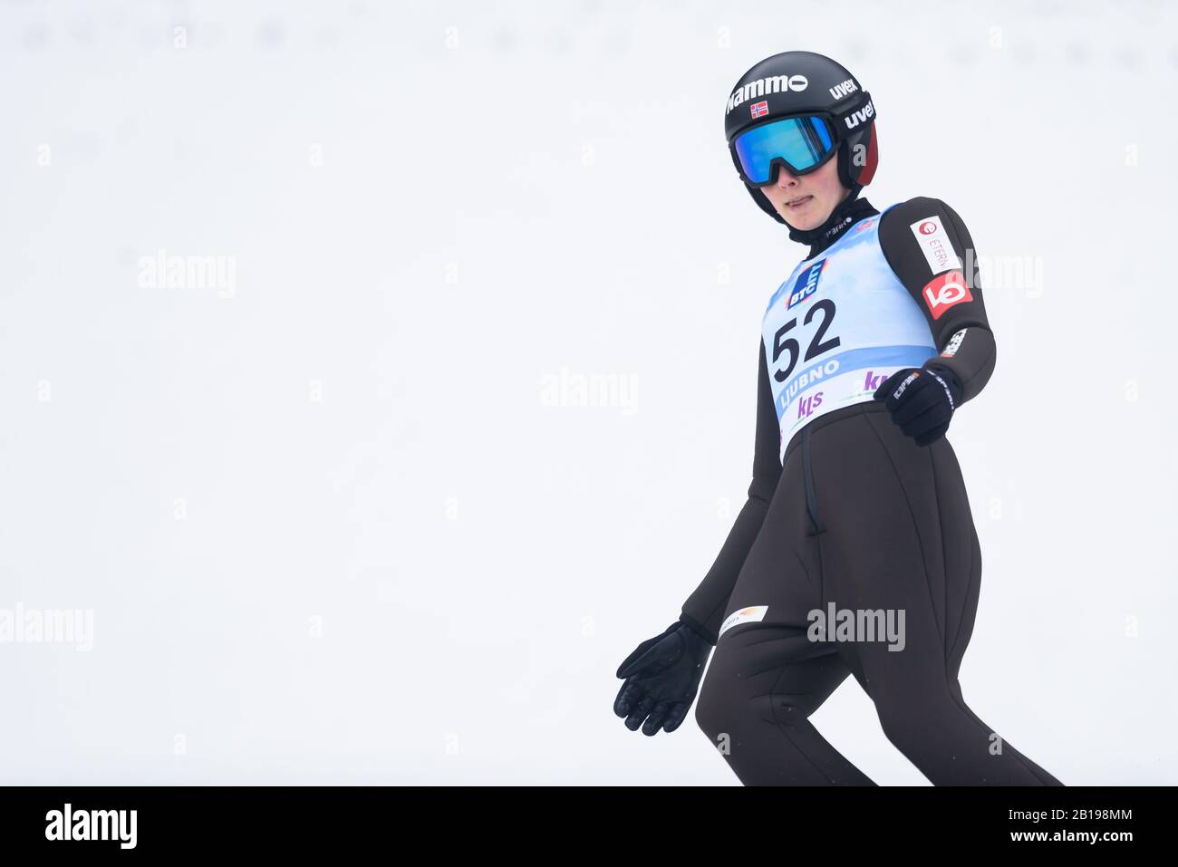 Silje Opseth di Norvegia compete durante la FIS Ski Jumping World Cup Ljubno 2020 23 febbraio 2020 a Ljubno, Slovenia. (Foto Di Rok Rakun/Pacific Press) Foto Stock