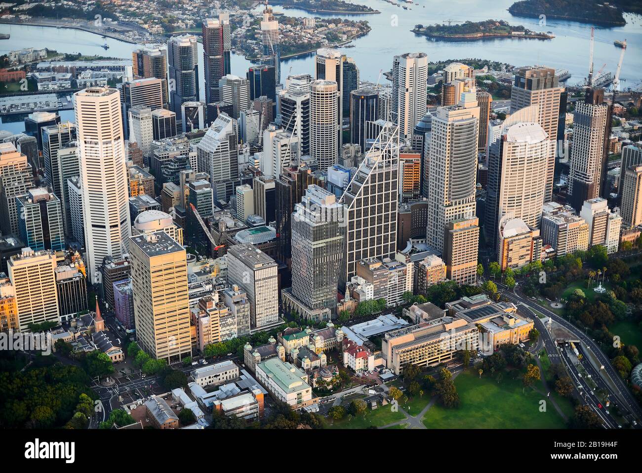 Vista aerea. Sixty Martin Place, Sydney, Australia. Architetto: Hassell, 2019. Foto Stock