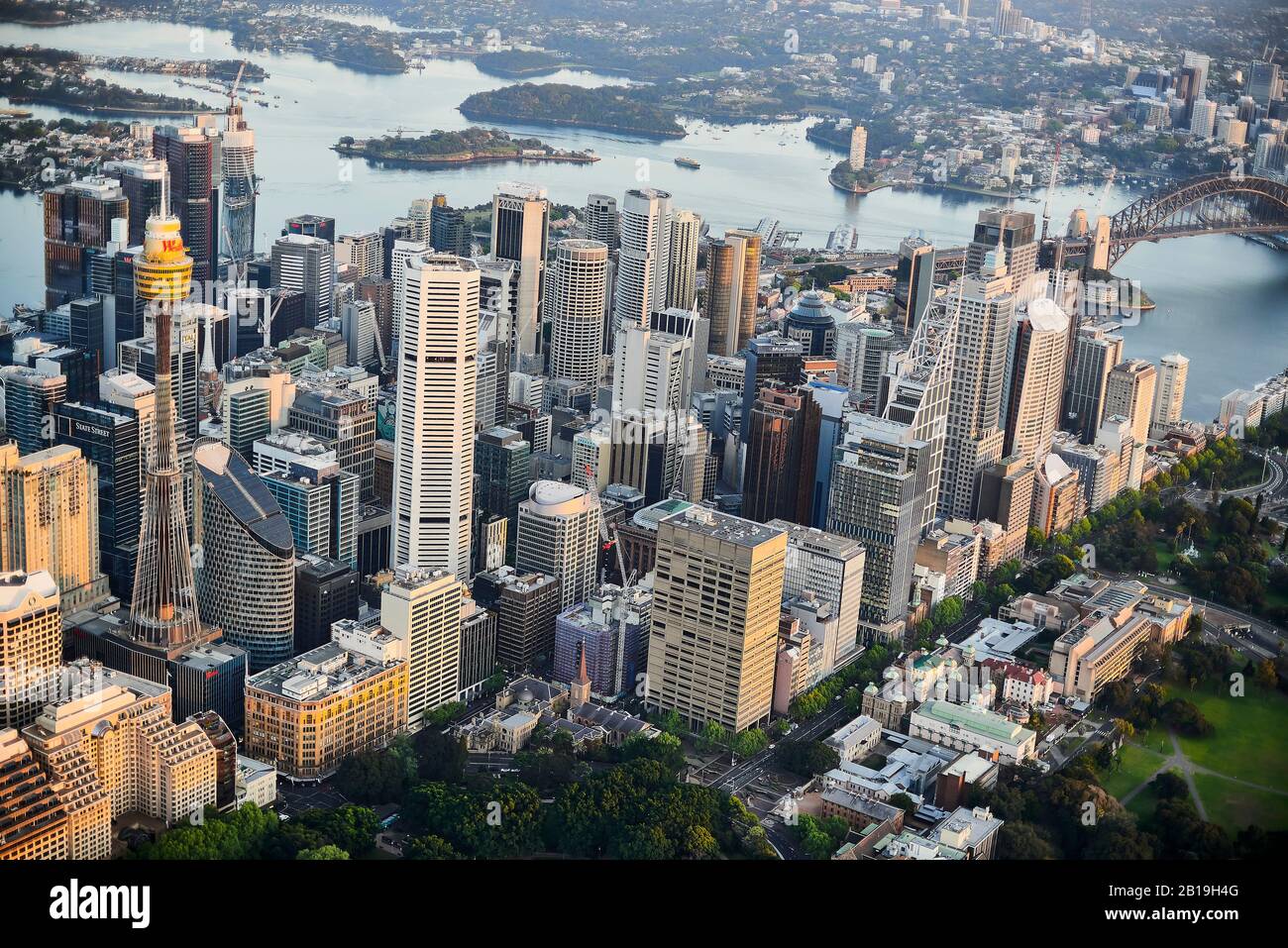 Vista aerea. Sixty Martin Place, Sydney, Australia. Architetto: Hassell, 2019. Foto Stock