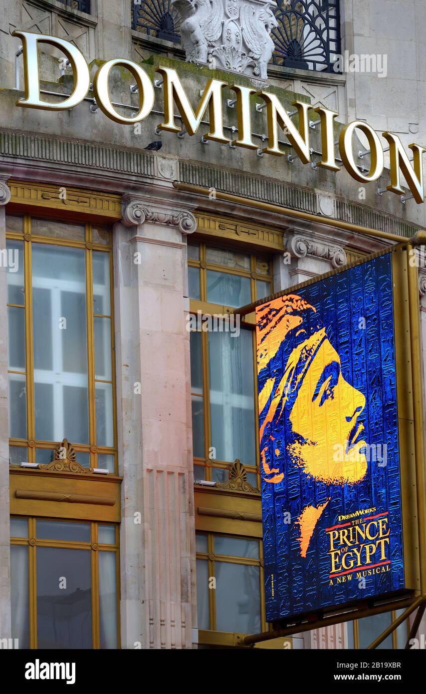 Londra, Inghilterra, Regno Unito. Musical Prince of Egypt al Dominion Theatre di Charing Cross Road (febbraio 2020) Foto Stock