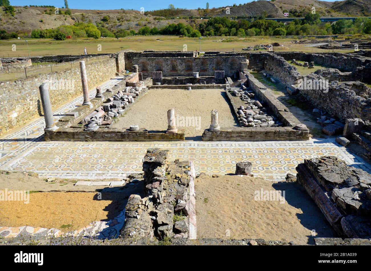 Macedonia del Nord ex FYROM, scavi nell'antico villaggio romano di Stobi Foto Stock