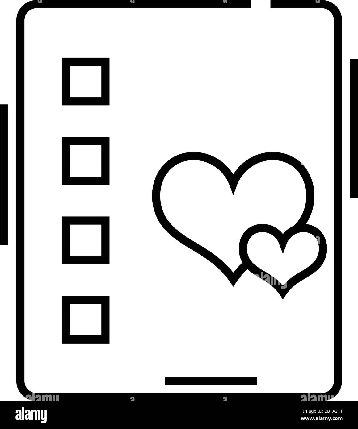 Icona della riga delle note del diario, simbolo concettuale, illustrazione del vettore di contorno, simbolo lineare. Illustrazione Vettoriale