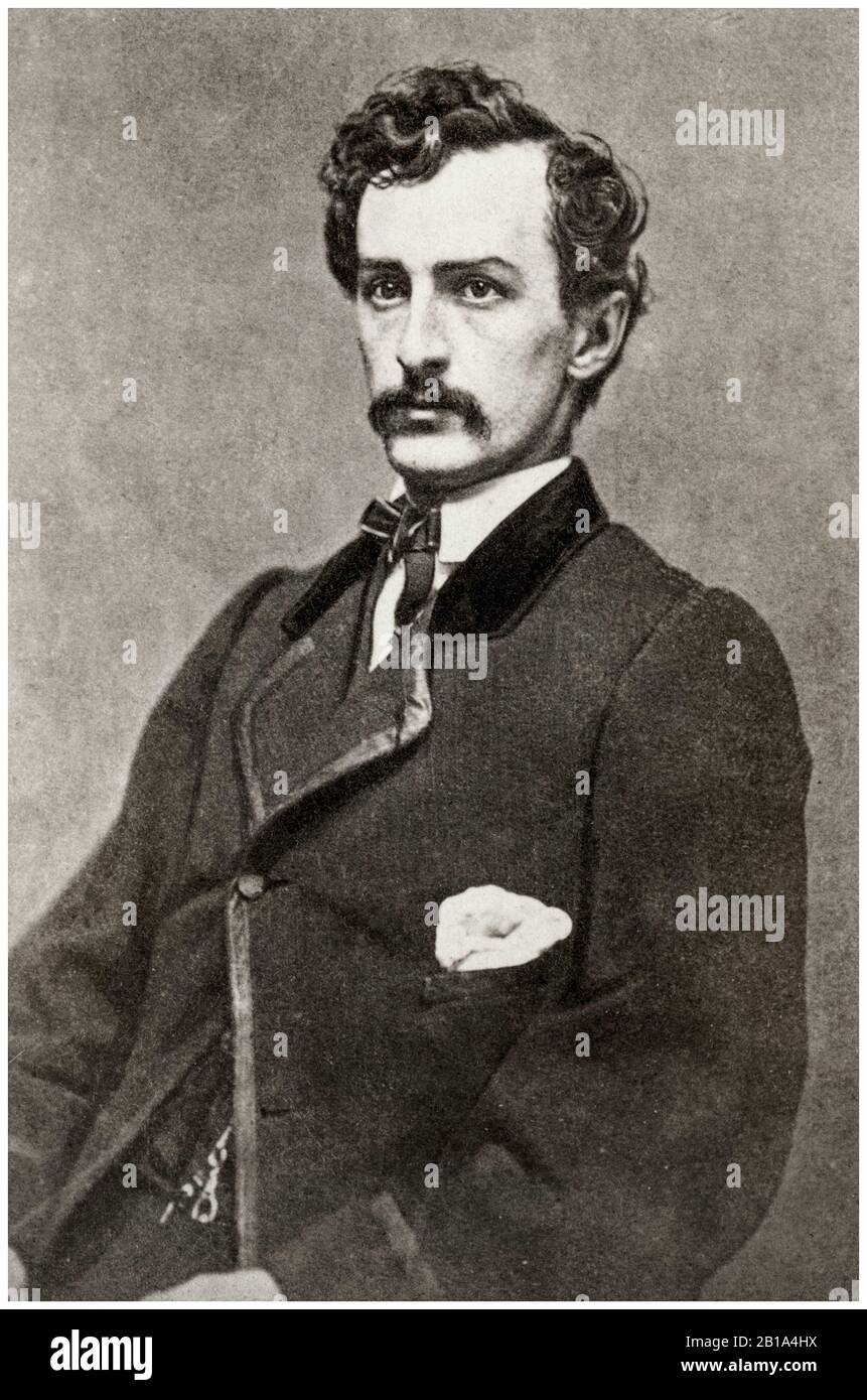 John Wilkes Booth (1838-1865), Assassin, ritratto fotografia di William Emerson Strong, 1860-1865 Foto Stock