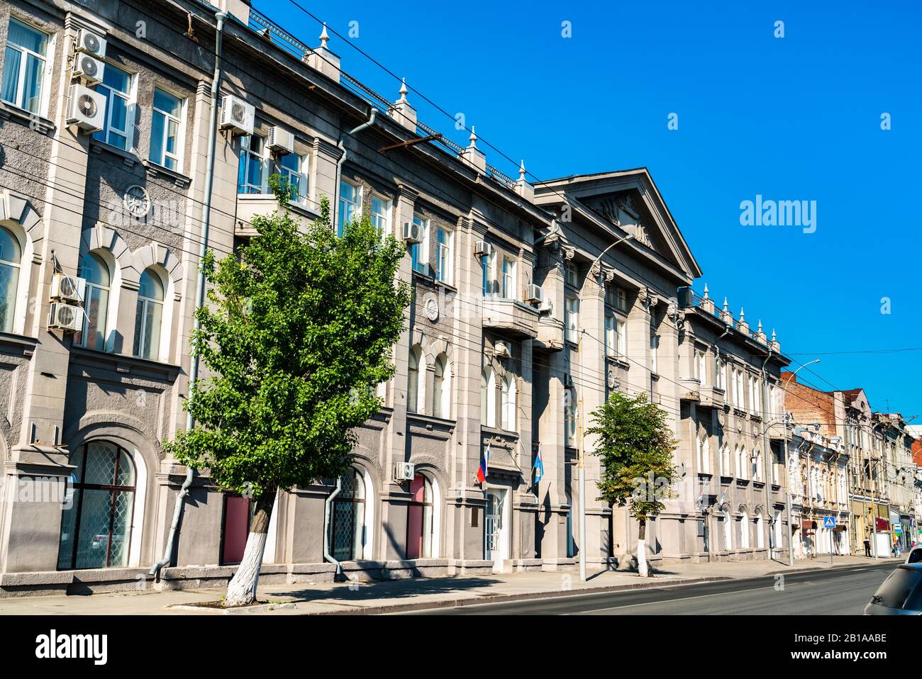Architettura tradizionale russa a Saratov Foto Stock