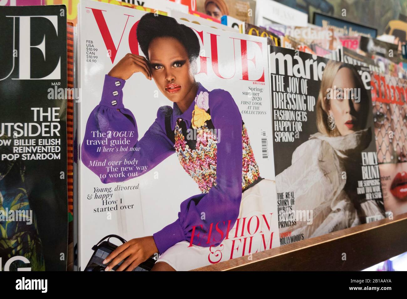 Magazine Stand con copertine di riviste, NYC, US Foto Stock