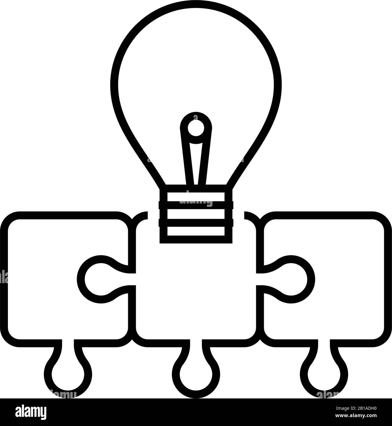 Icona della linea idea costruttiva, simbolo concettuale, illustrazione del vettore di contorno, simbolo lineare. Illustrazione Vettoriale