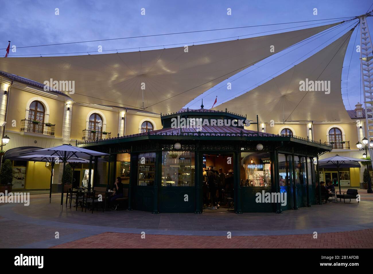 Starbucks Coffee al McArthurGlen Málaga, Andalusia, Spagna. Foto Stock