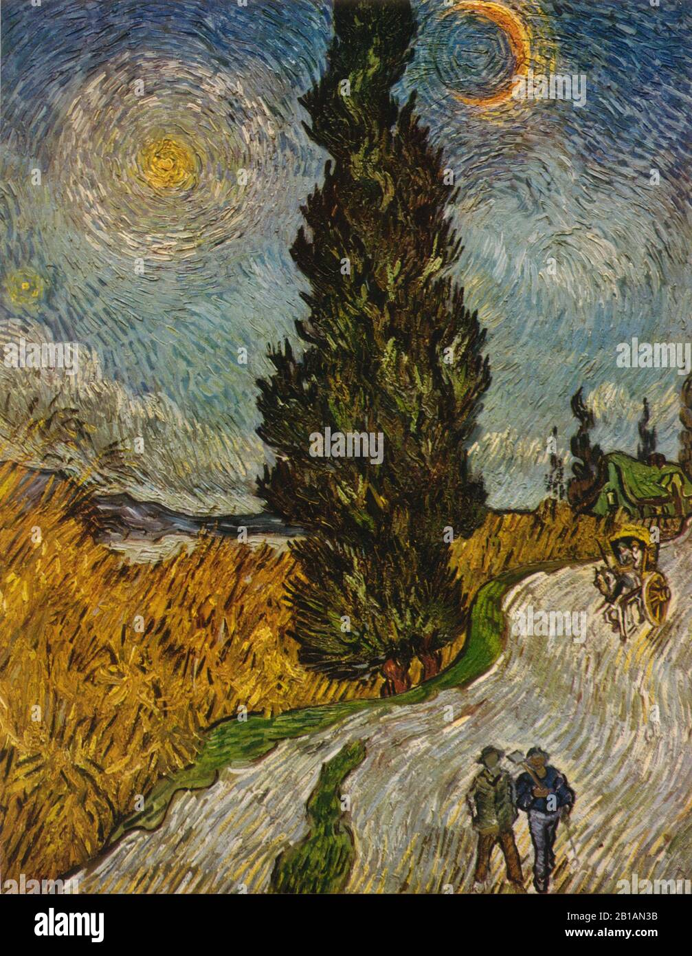 Strada con Cipressi - dipinto di Vincent van Gogh - Immagine Ad Altissima risoluzione e qualità Foto Stock
