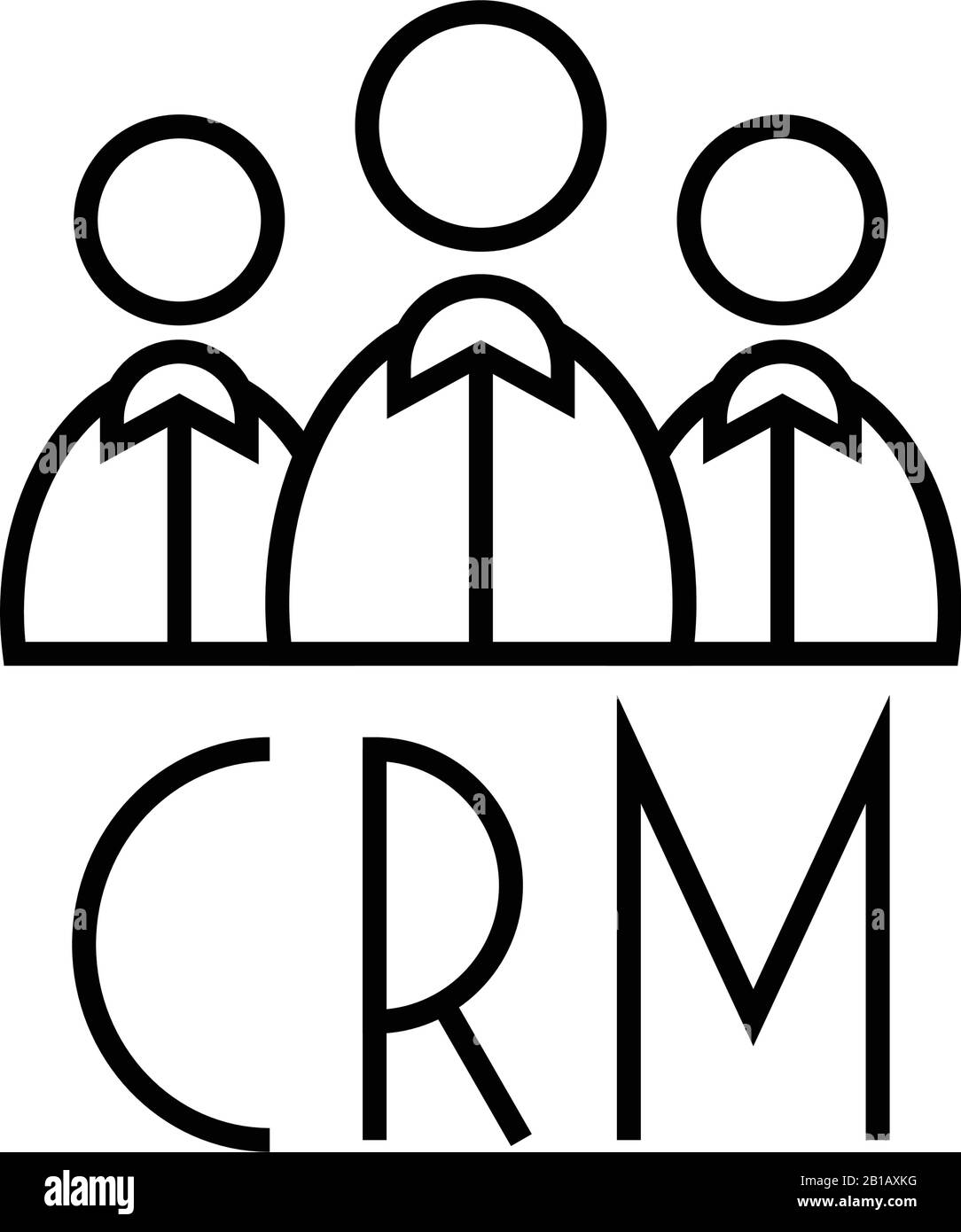 Icona della linea di tean CRM, simbolo concettuale, illustrazione del vettore di contorno, simbolo lineare. Illustrazione Vettoriale
