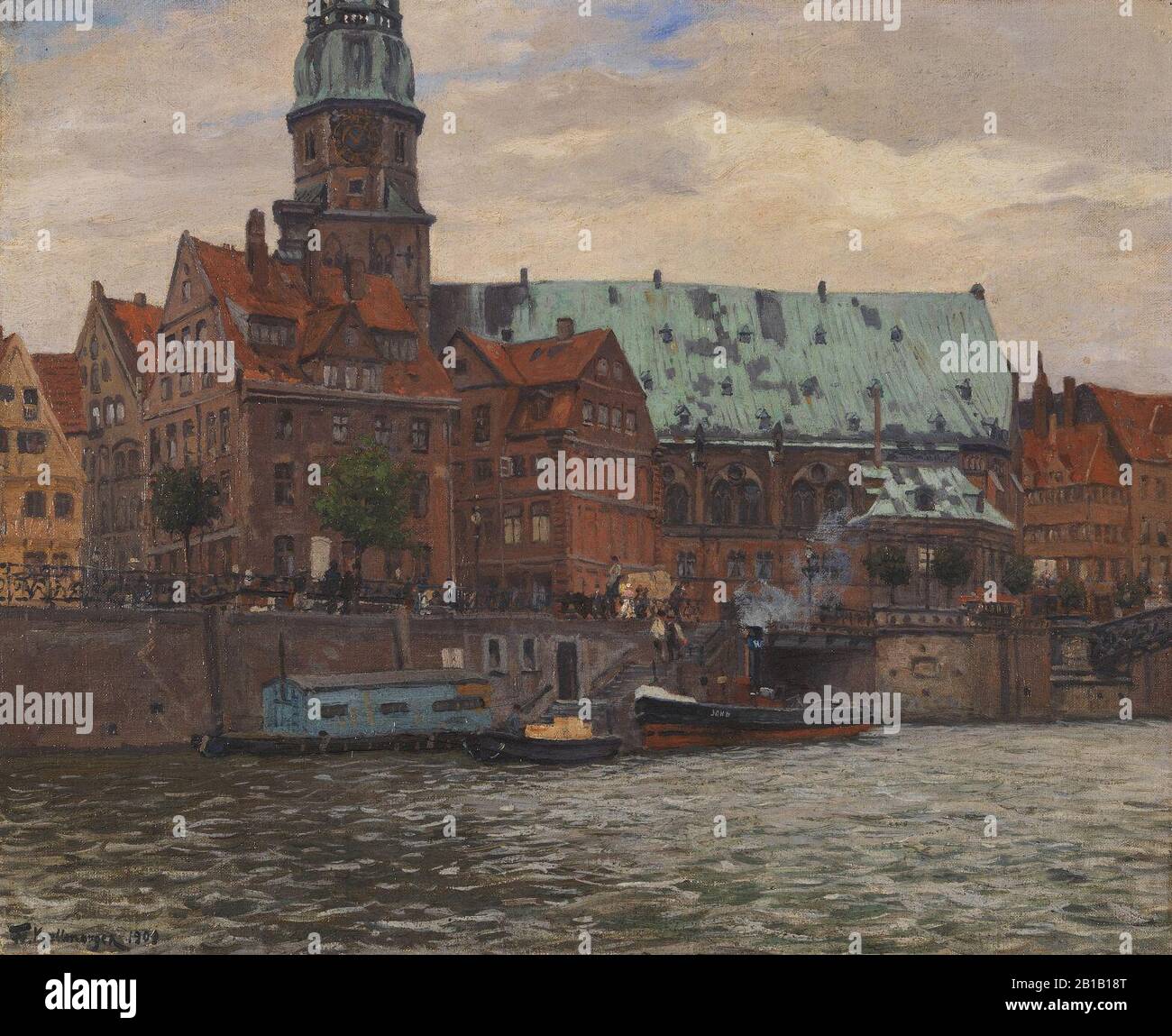 Friedrich Kallorgen St Katharinenkirche Ad Amburgo 1901. Foto Stock