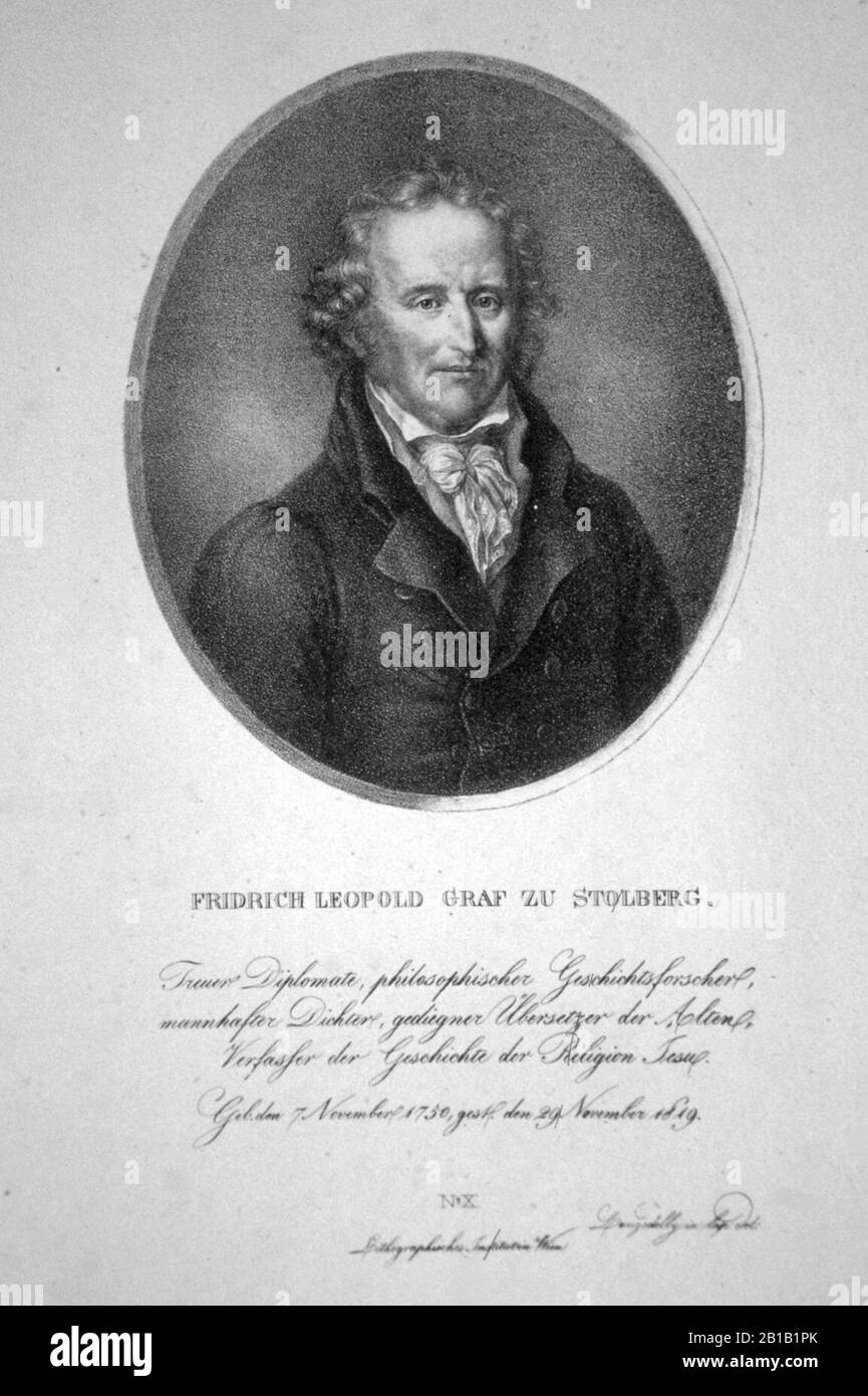 Friedrich Leopold Stolberg Litho. Foto Stock