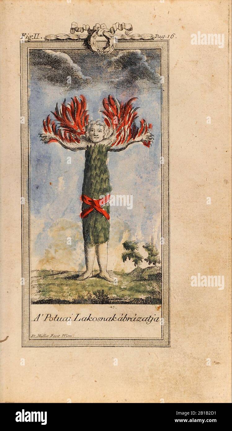 Friedrich Müller - Illustrazione di Ludvig Holberg- il viaggio di Niels Klim al mondo sotterraneo - Foto Stock