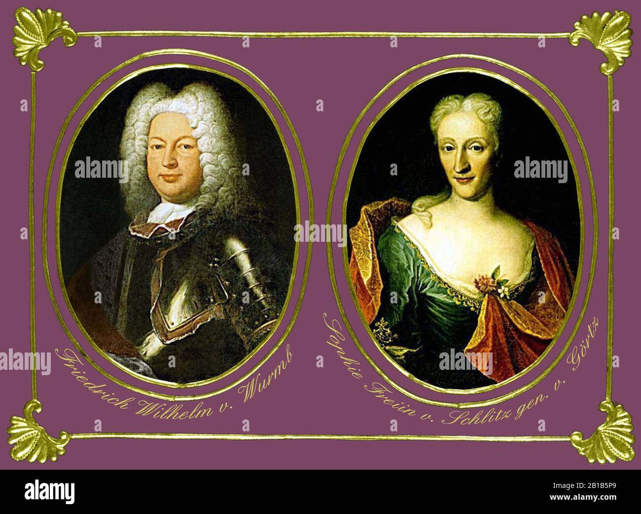 Friedrich Wilhelm von Wurmb (1690-1768) Sophie Freiin von Schlitz gen von Görtz (1700-1771). Foto Stock