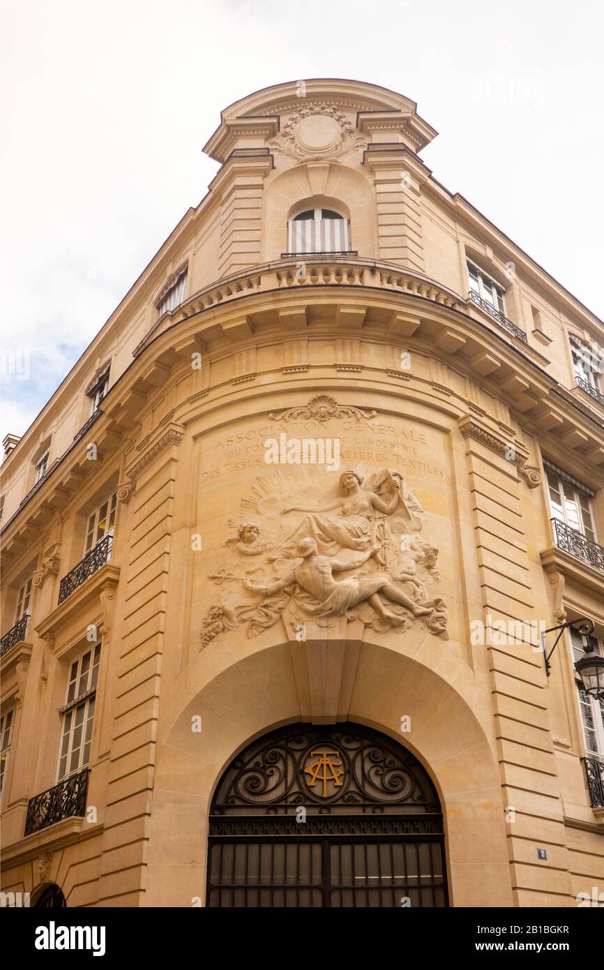 Associazione tessile edificio Parigi Francia Foto Stock