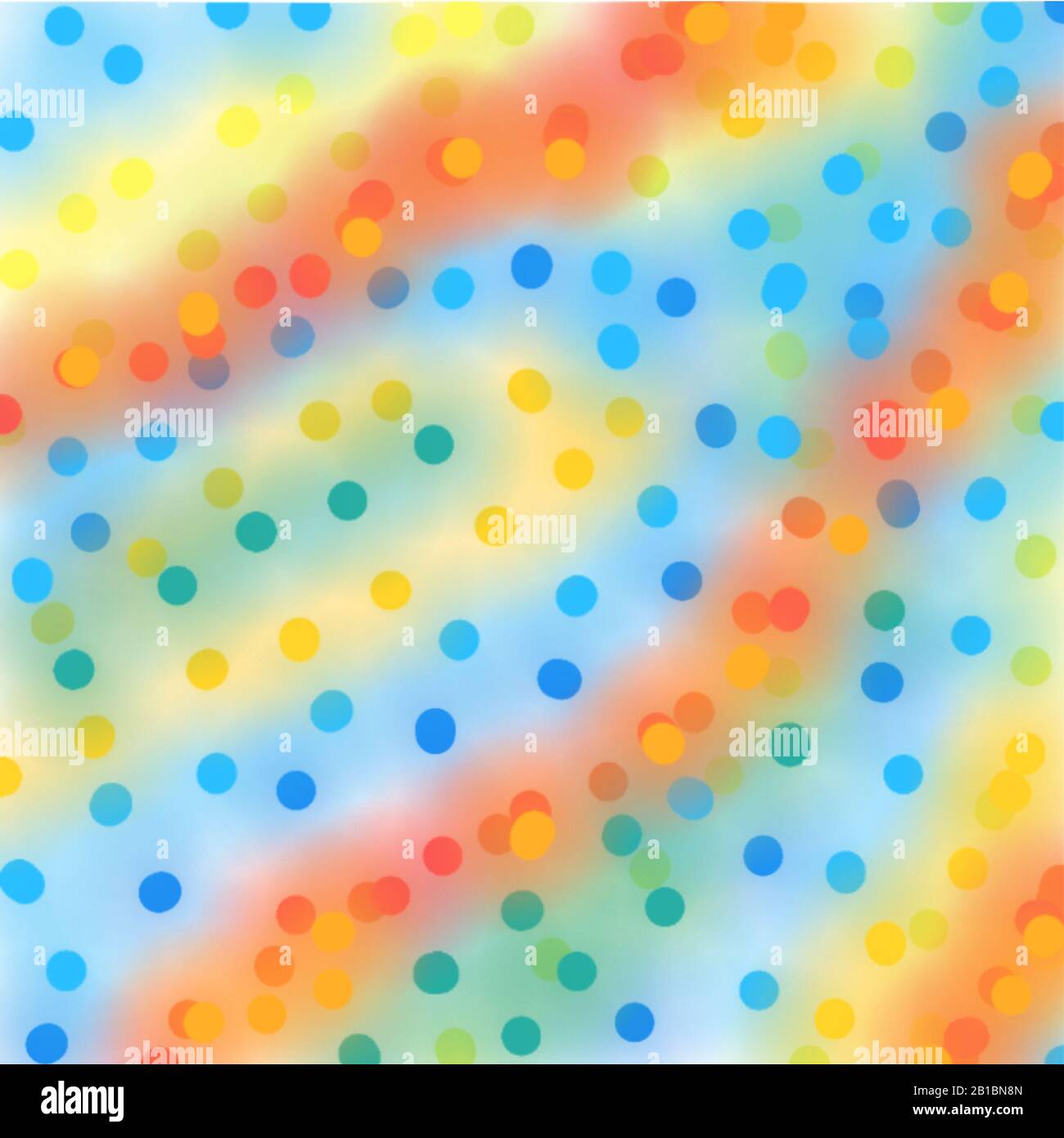 Astratto sfondo felice da punti di colori diversi. Disegnato a mano. Foto Stock