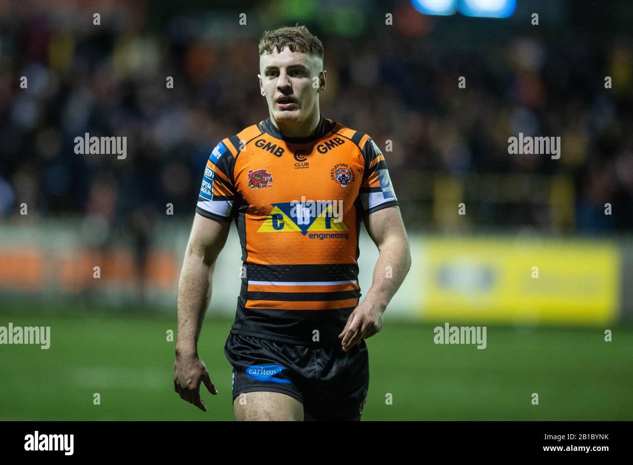 21st Febbraio 2020, The Mend-A-Hose Jungle, Castleford, Inghilterra; Betfred Super League, Castleford Tigers / Wakefield Trinity :Jake Trueman Di Castleford Tigers Foto Stock