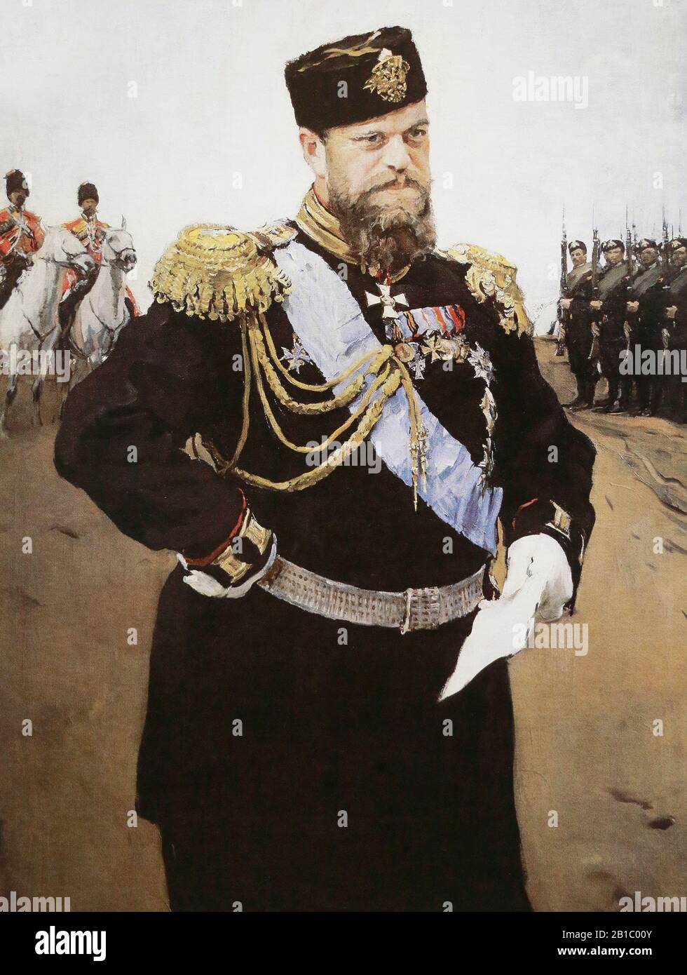 Imperatore Russo Alessandro Iii Alexandrovich. Pittura di V. Serov, 19th secolo Foto Stock