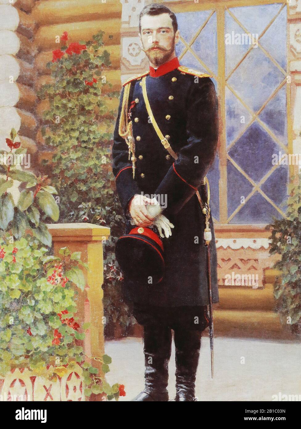 L'Imperatore Russo Nicola Ii Alexandrovich. Pittura di I. Repin, 20th secolo Foto Stock