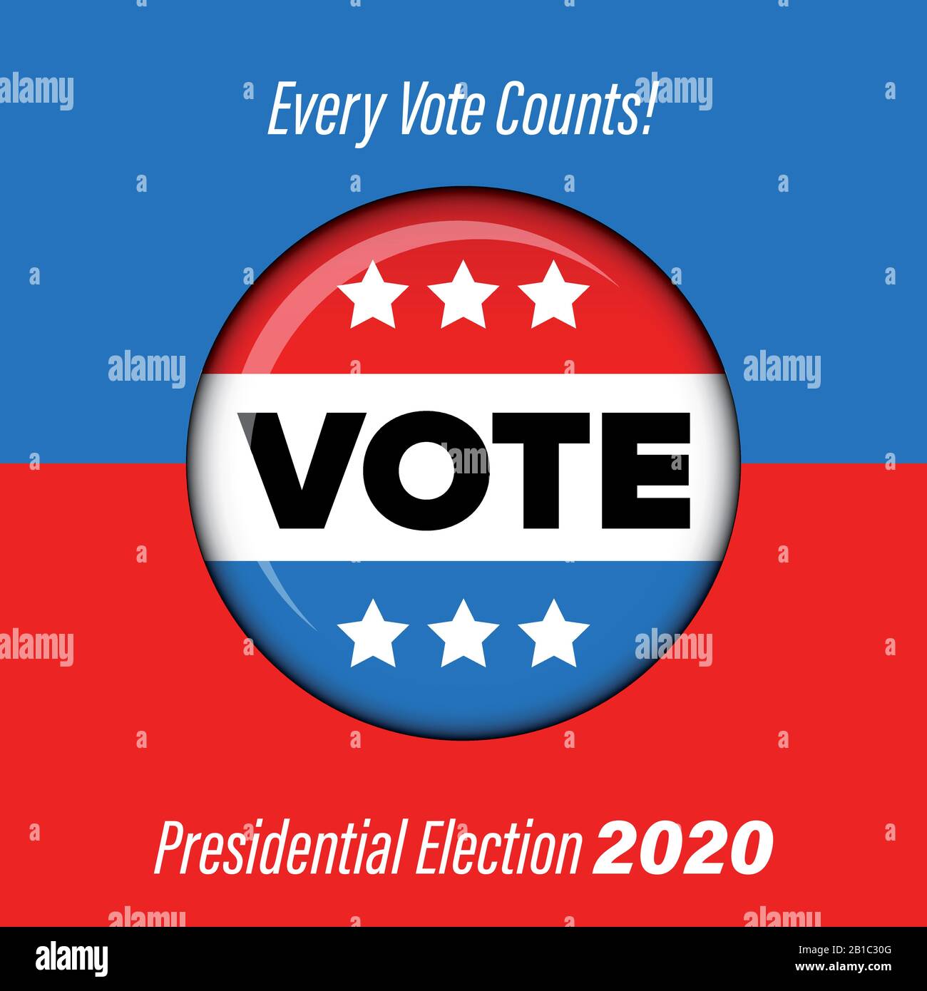Poster del badge Di Voto per le elezioni presidenziali Illustrazione Vettoriale