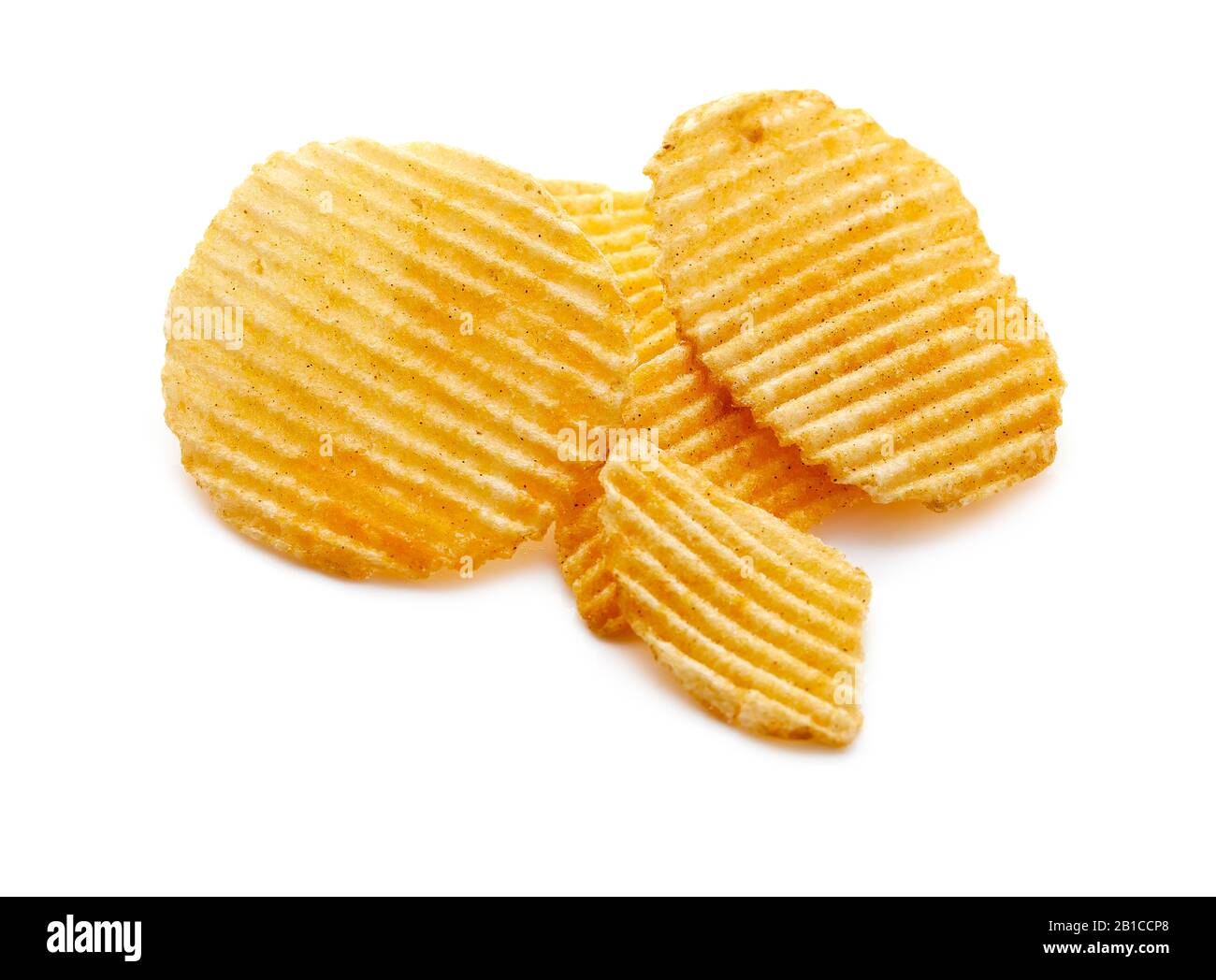 Potato Chips isolati su sfondo bianco Foto Stock