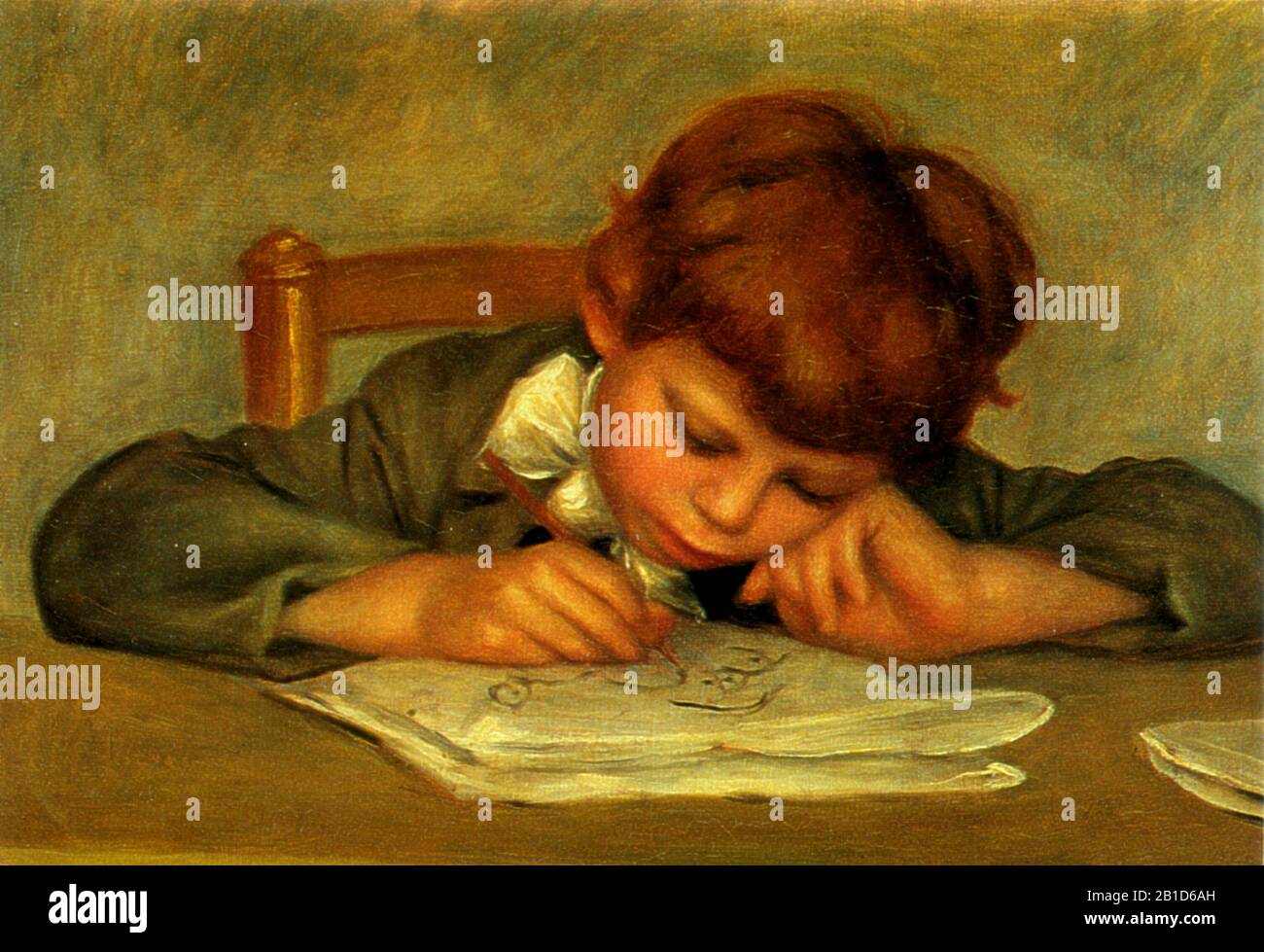 Artist's Son, Jean, Drawing (1901) - Pittura inizio 20th Secolo di Pierre-Auguste Renoir - immagine Ad Altissima risoluzione e qualità Foto Stock