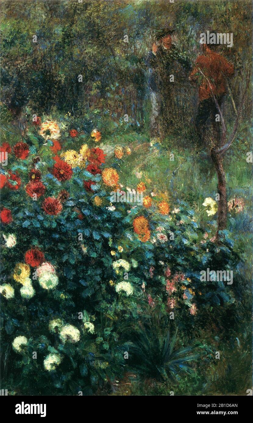 Giardino in Rue Cortot a Montmartre (1876) - Pittura del 19th Secolo di Pierre-Auguste Renoir - immagine Ad Altissima risoluzione e qualità Foto Stock