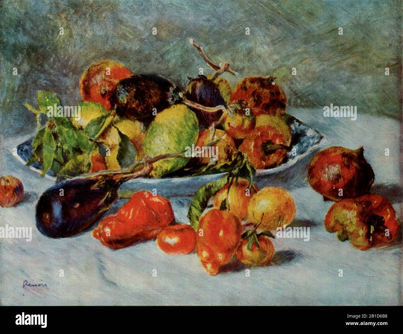 Still Life with Mediterranean Fruit (1911) - Pittura inizio 20th Secolo di Pierre-Auguste Renoir - immagine Ad Altissima risoluzione e qualità Foto Stock