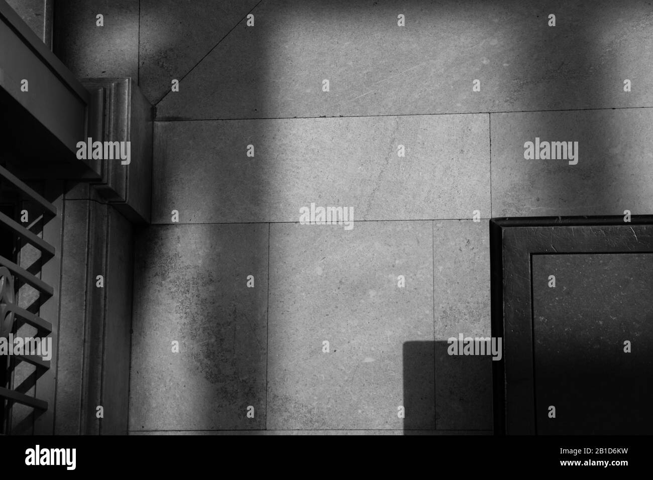Vista astratta in bianco e nero degli interni architettonici di Chicago Foto Stock
