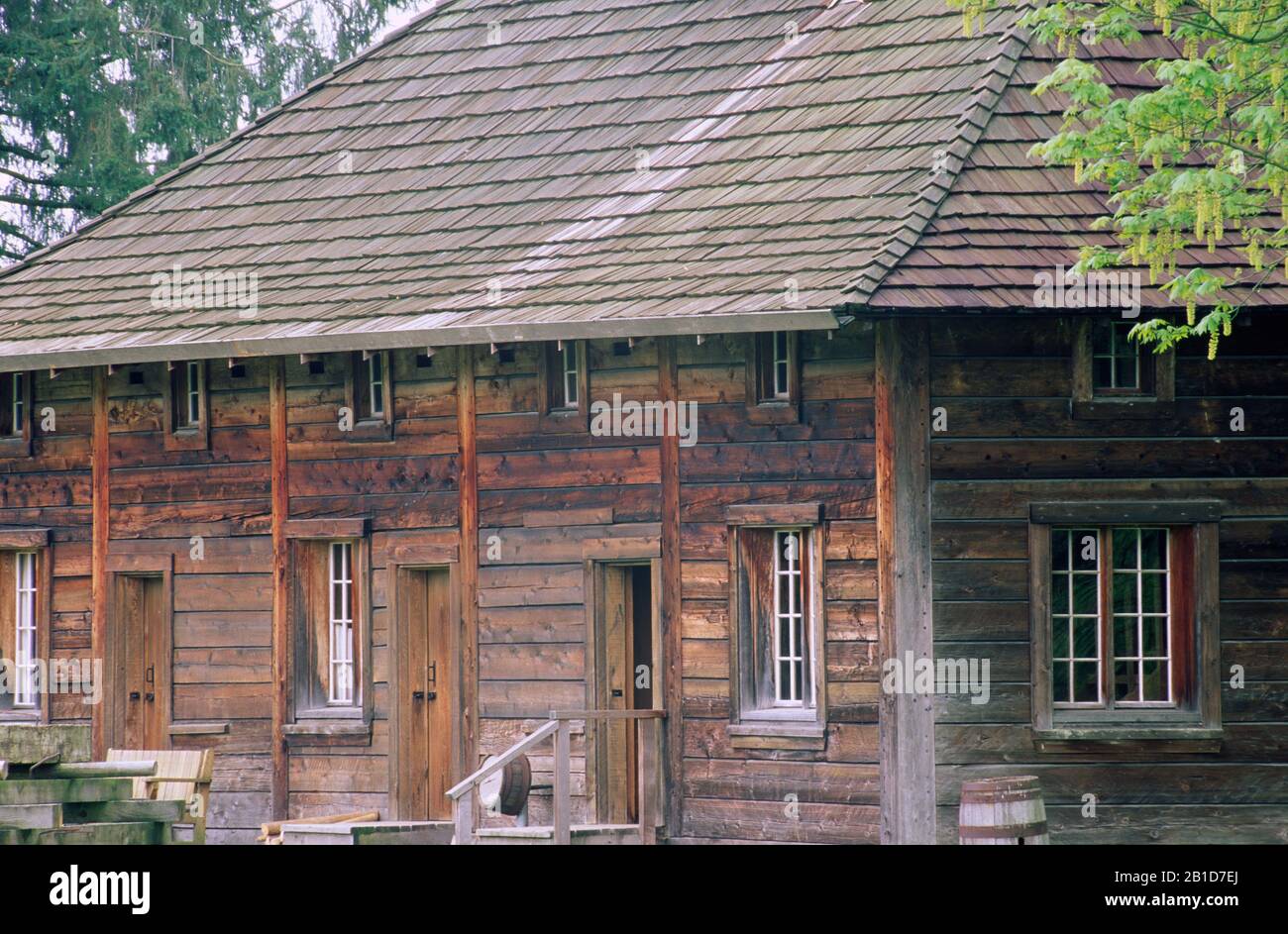 Servi quarti, Fort Langley National Historic Site, BC, Canada Foto Stock