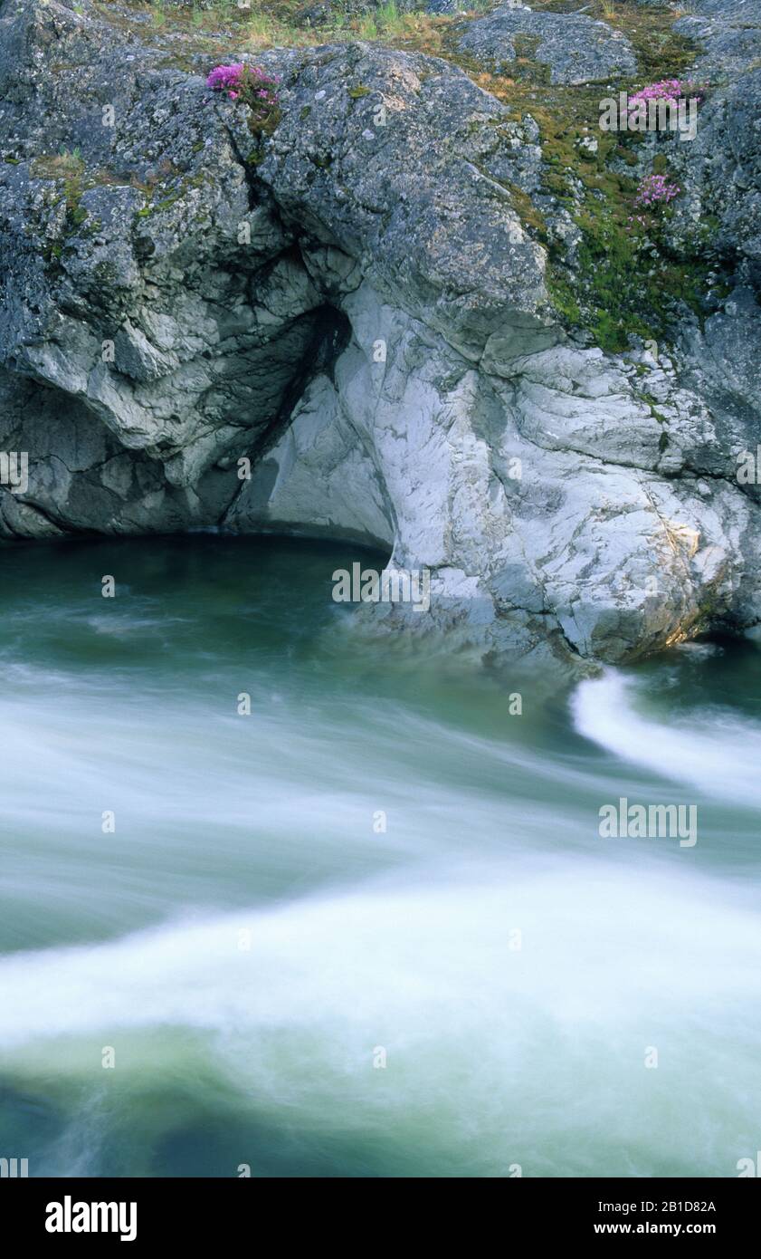 Stein fiume su Stein River Trail, Stein Valley Nlaka'pamux Heritage Park, British Columbia, Canada Foto Stock