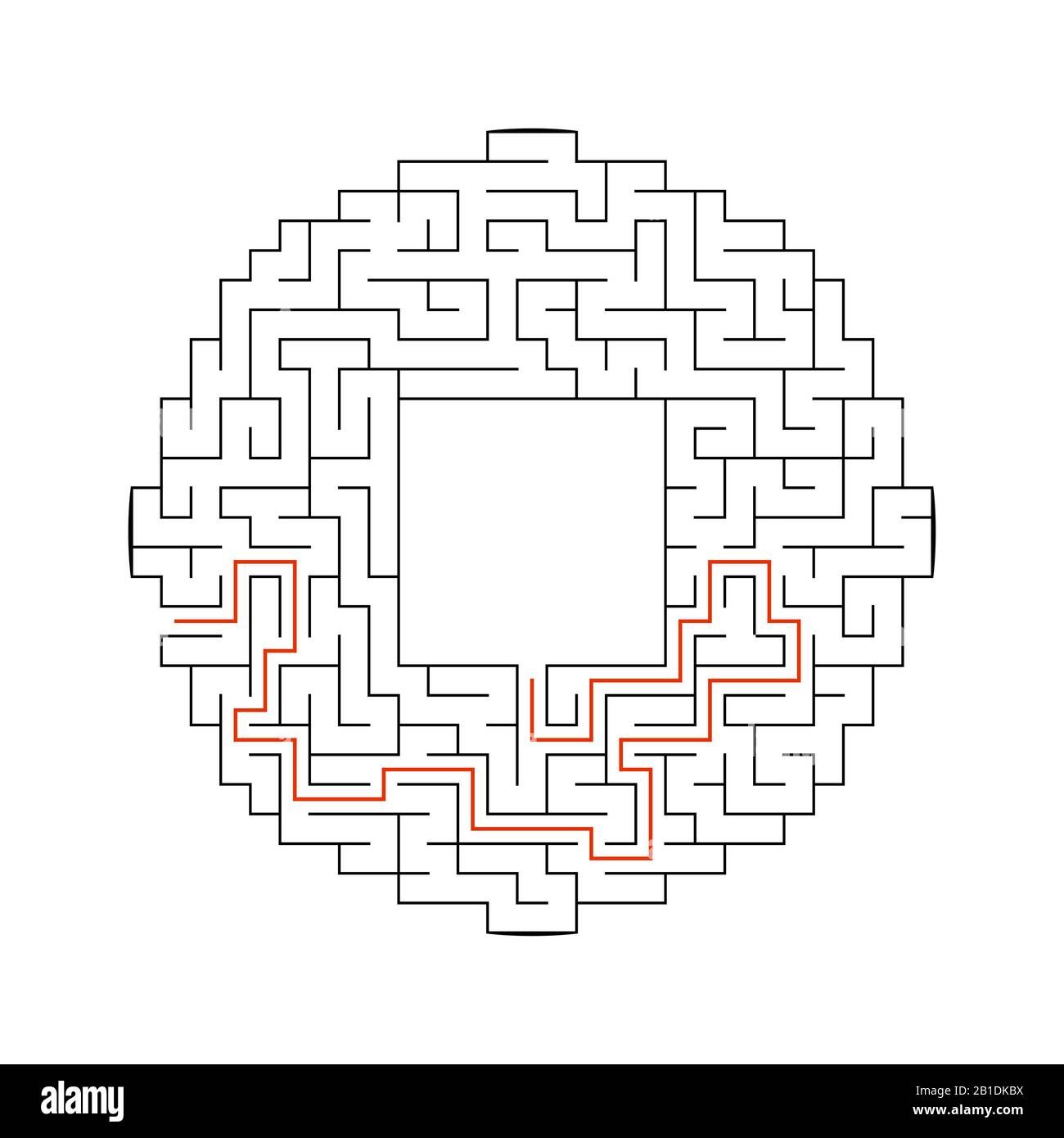 Il labirinto di Abstact. Gioco per bambini. Puzzle per bambini. Labirinto enigma. Illustrazione del vettore. Illustrazione Vettoriale