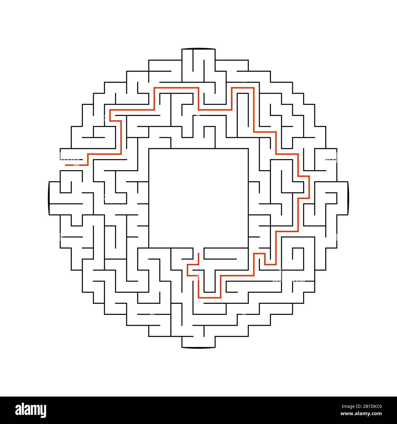 Il labirinto di Abstact. Gioco per bambini. Puzzle per bambini. Labirinto enigma. Illustrazione del vettore. Illustrazione Vettoriale