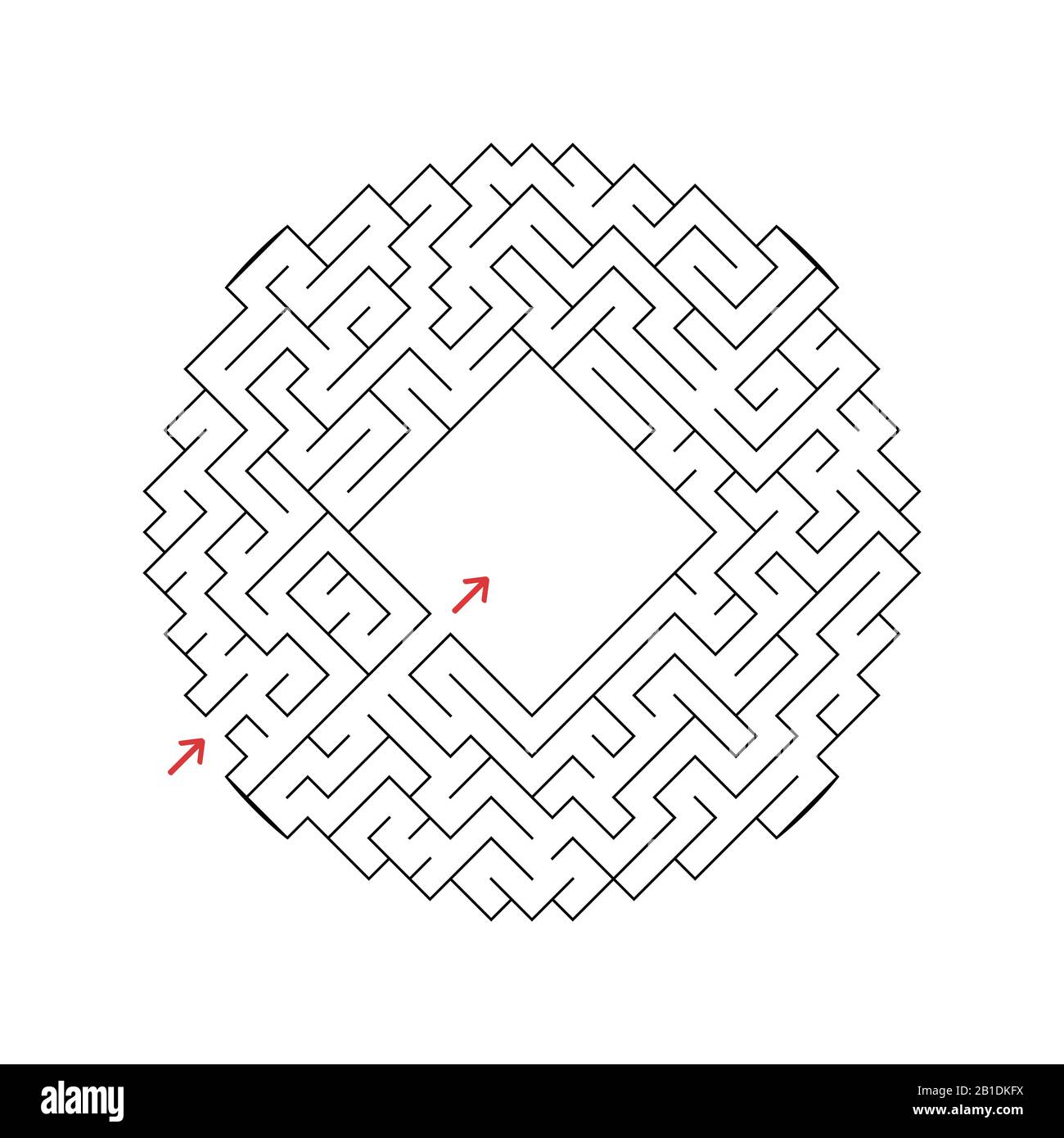 Il labirinto di Abstact. Gioco per bambini. Puzzle per bambini. Labirinto enigma. Illustrazione del vettore. Illustrazione Vettoriale