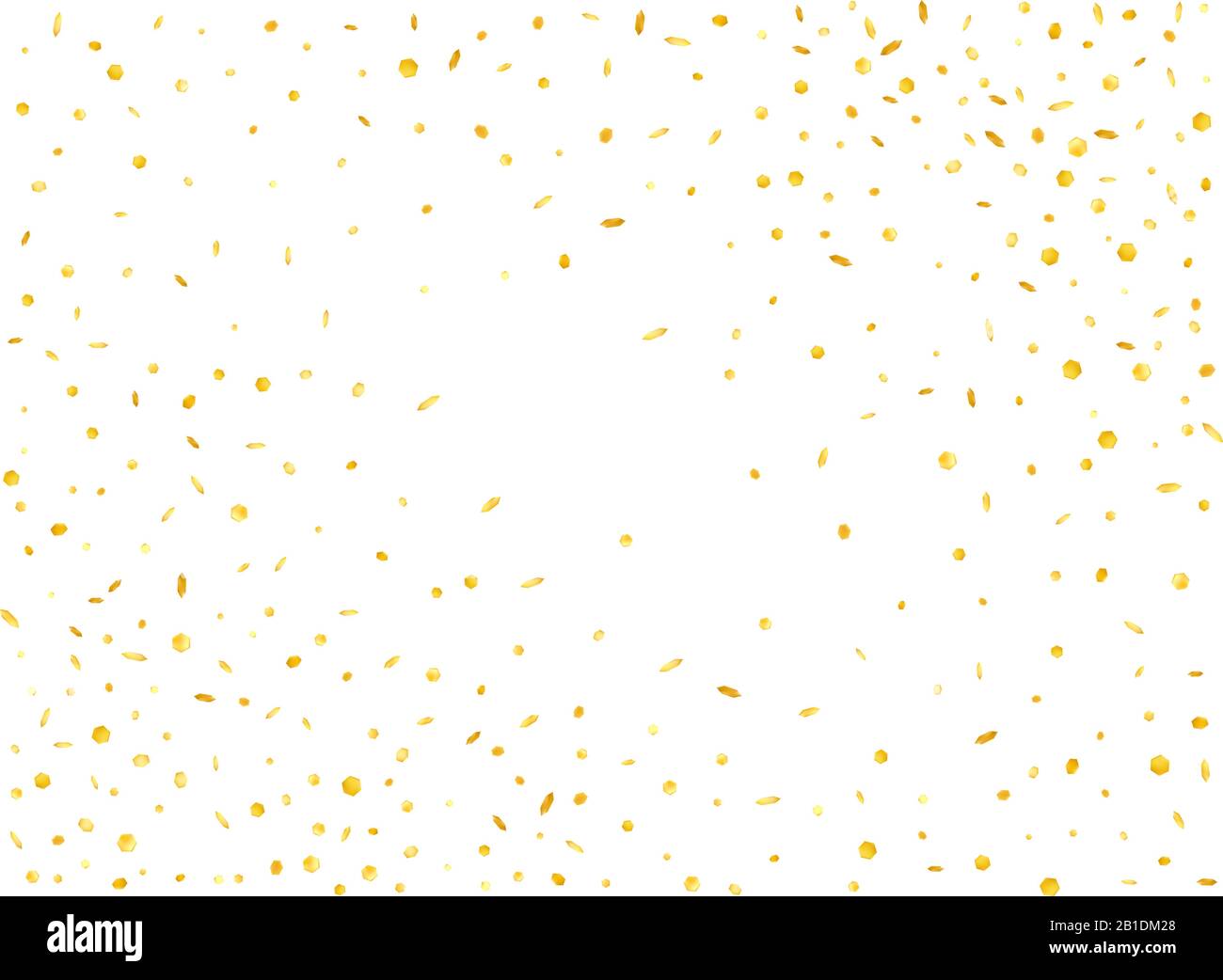 Confetti nuova collezione sfondo. Meravigliosa texture sfondo confetti. Linee esagonali 3d dorate. Illustrazione Vettoriale