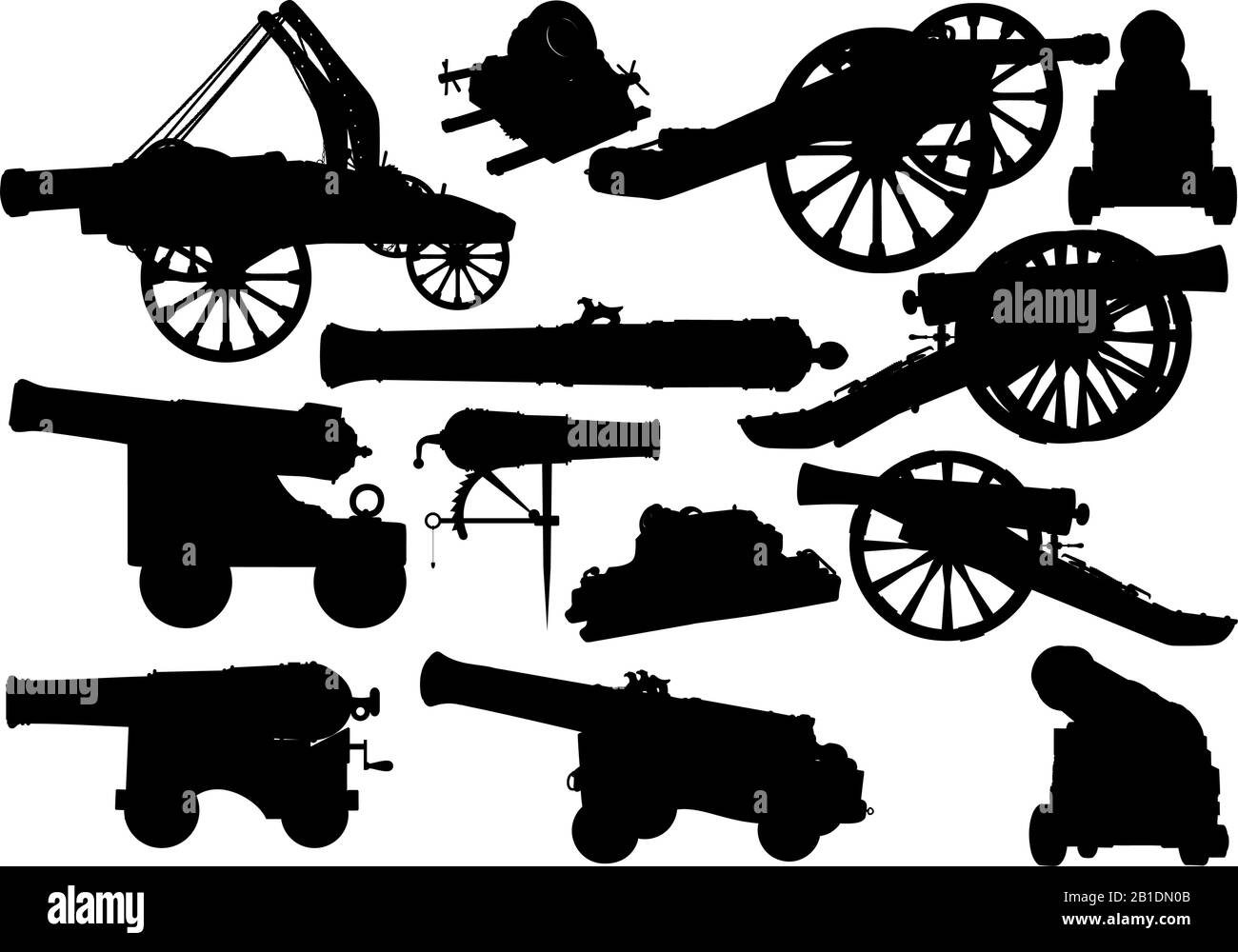 vecchio set di artiglieria Illustrazione Vettoriale