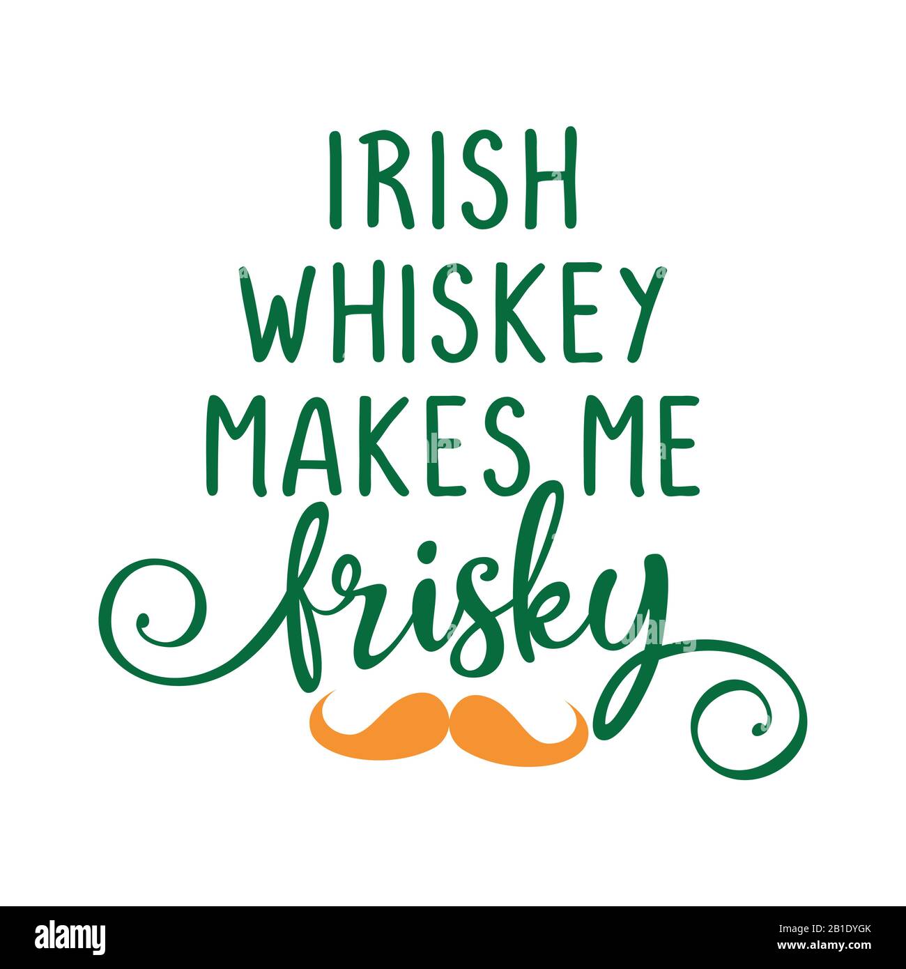 Irish whiskey mi rende rischioso - divertente St Patrik's Day lettera di ispirazione design per poster, volantini, t-shirt, carte, inviti, adesivi, bann Illustrazione Vettoriale