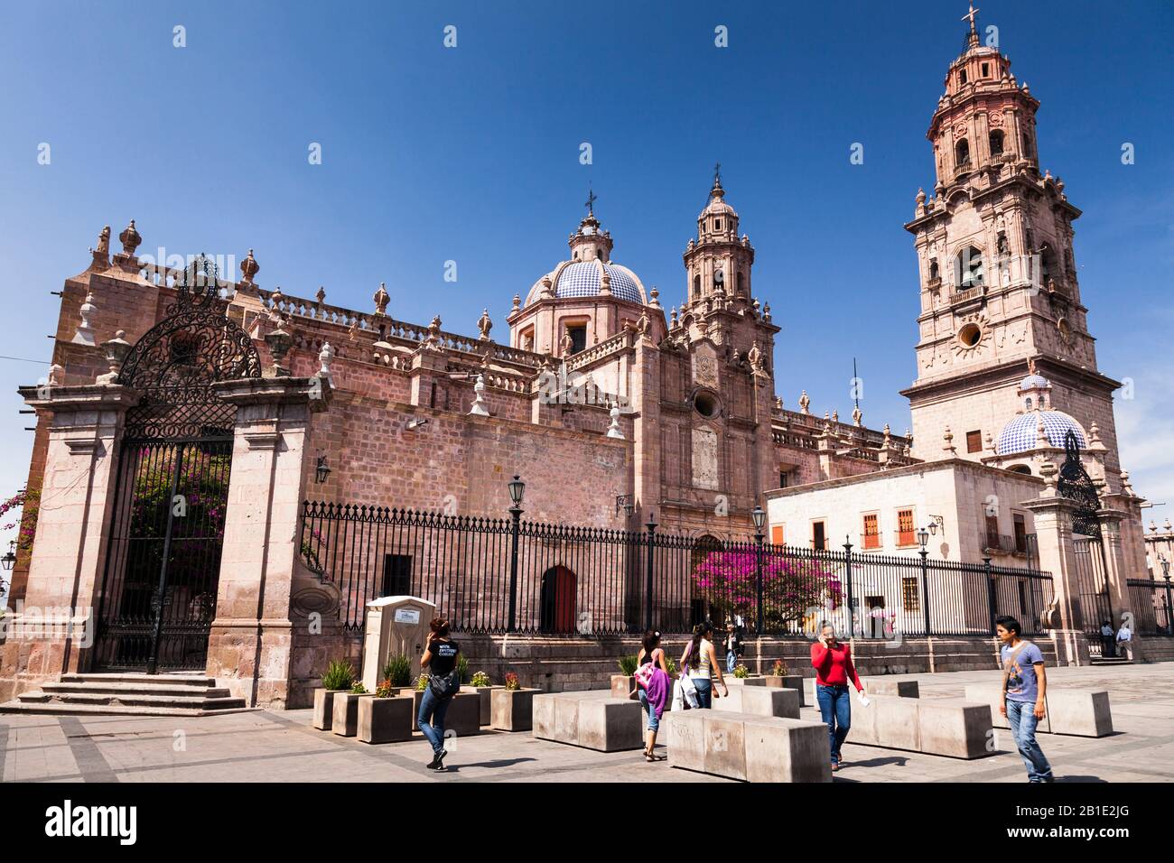 Morelia cattedrale, centro storico di Morelia, stato di Michoacan, Messico, America Centrale Foto Stock