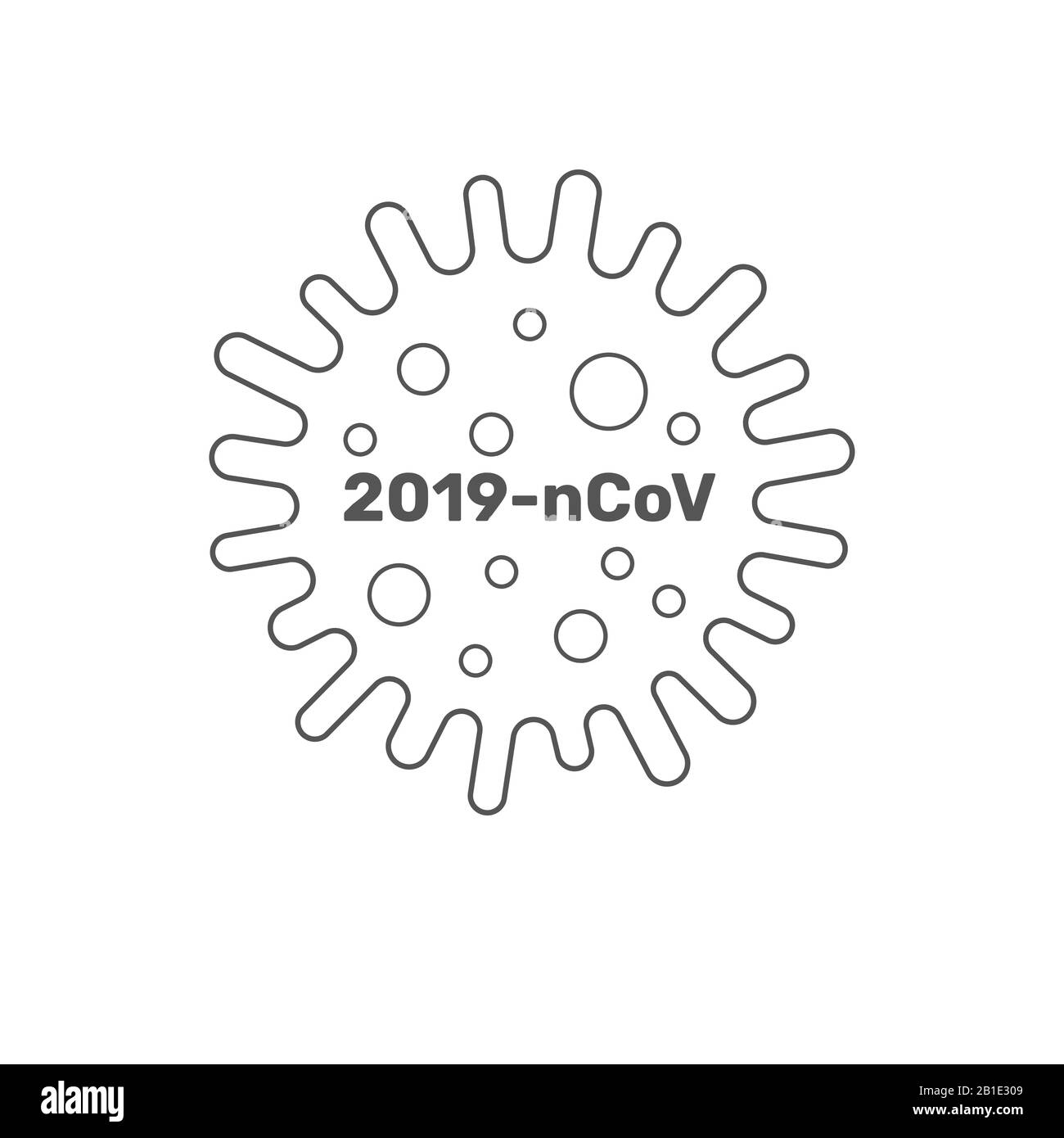Cellula di coronavirus, 2019-nCoV. Coronavirus respiratorio del patogeno cinese 2019-nCoV in un mondo, pericoloso coronavirus nCoV cinese, allarme di rischio pandemico SARS Illustrazione Vettoriale