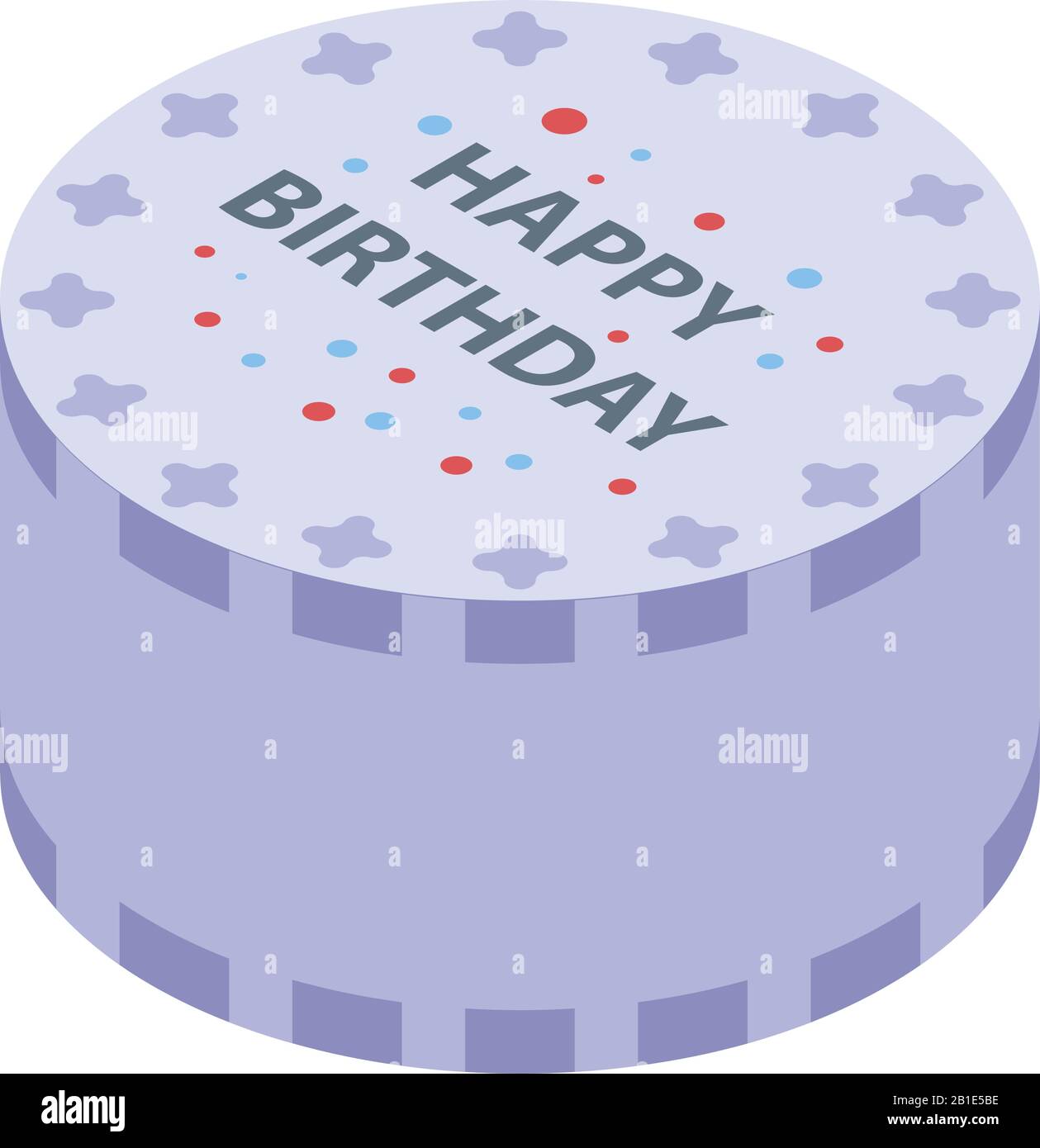 Dolce icona torta di compleanno, stile isometrico Illustrazione Vettoriale