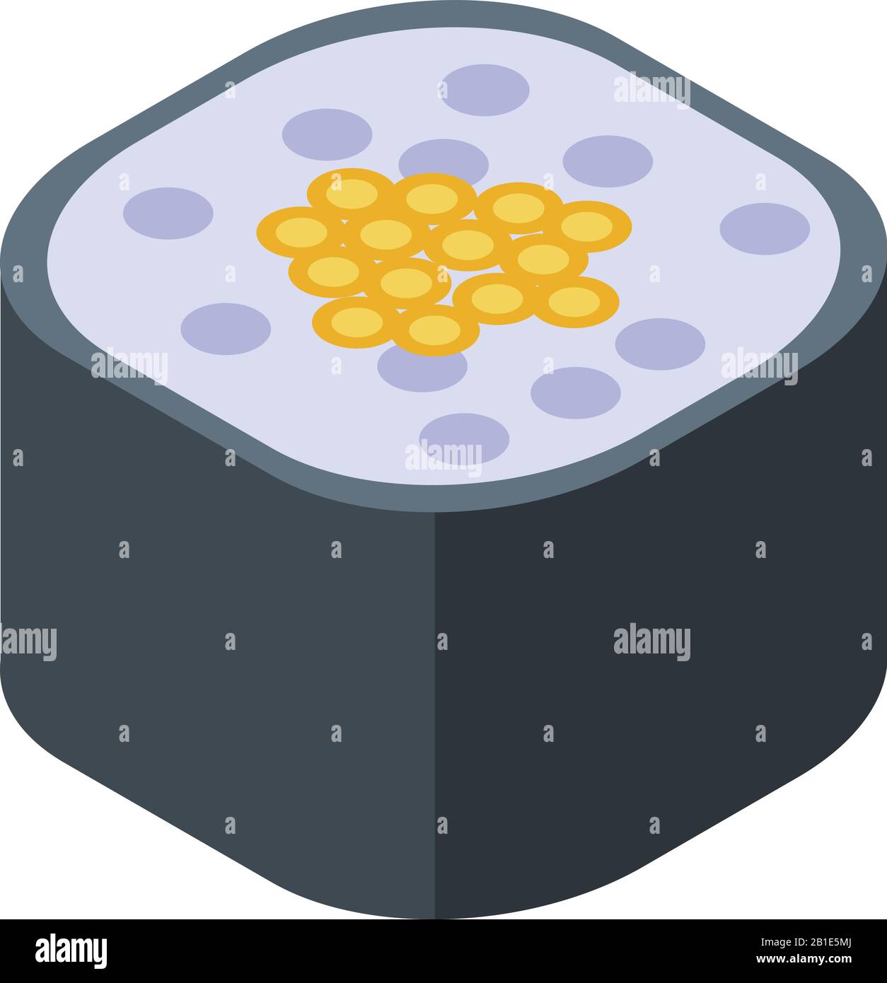 Sushi roll icona, stile isometrico Illustrazione Vettoriale