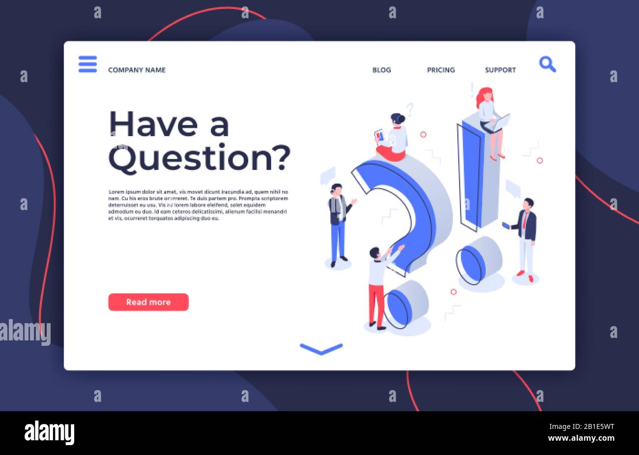Hanno domande. Persone interroganti isometriche, come fare e porre domande landing page illustrazione vettore Illustrazione Vettoriale