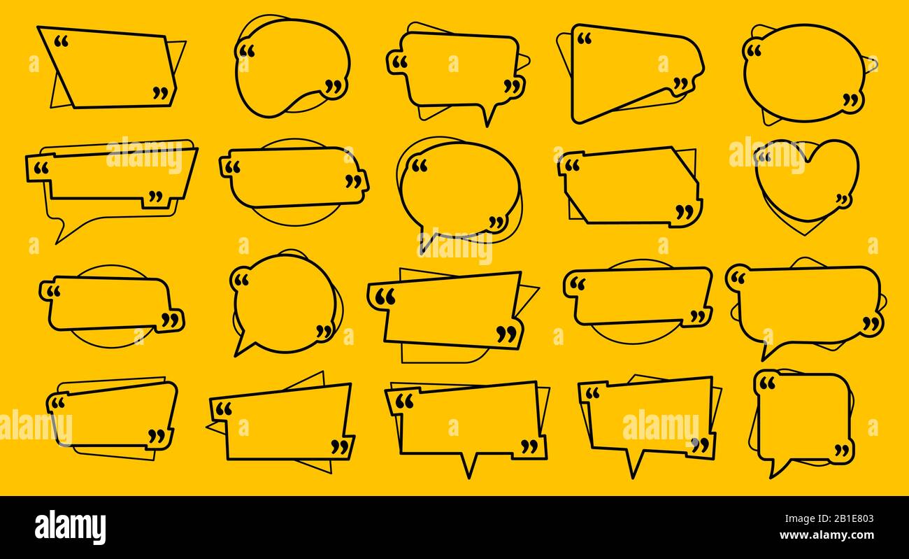 Indicare i frame delle osservazioni. Preventivo tra virgolette, badge di commenti e preventivi insieme di vettori di modelli di frame Illustrazione Vettoriale