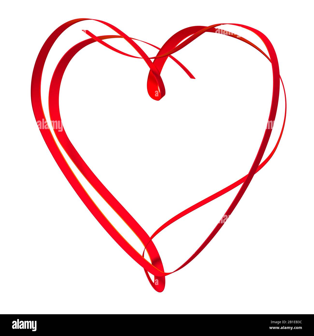 Computer graphic, illustrazione di un cuore rosso su sfondo bianco, Europa Foto Stock