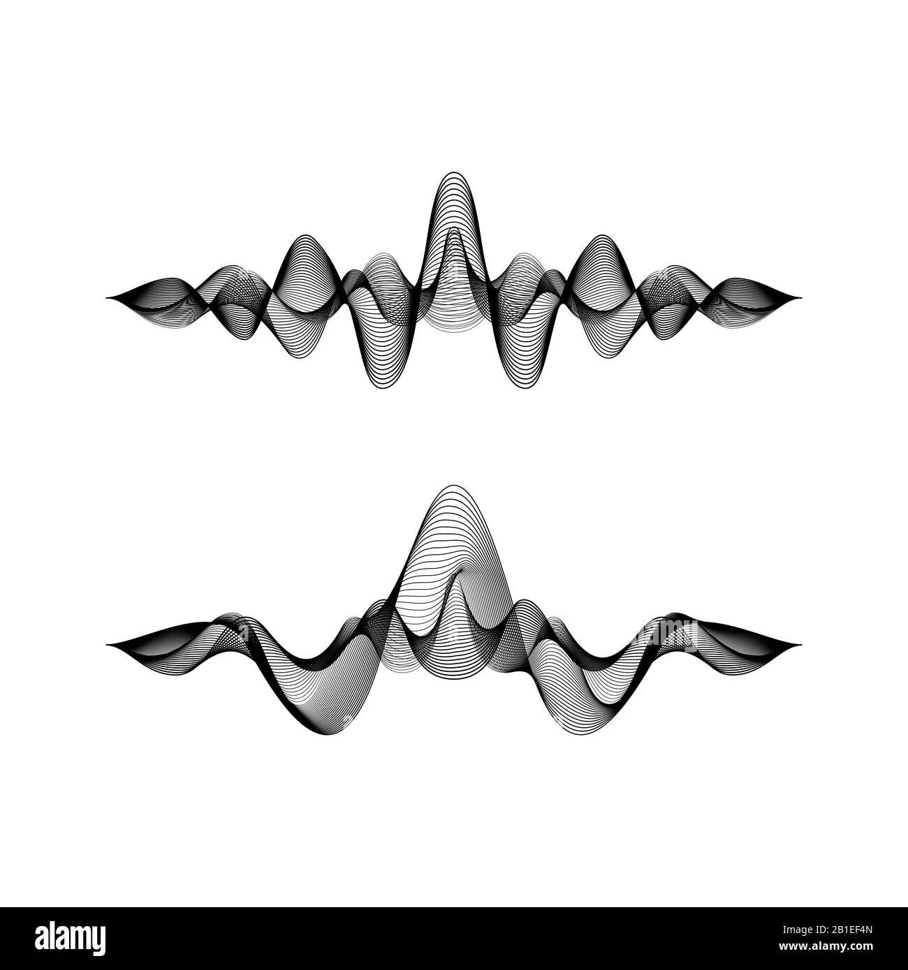 set di forme d'onda isolate su sfondo bianco, illustrazione vettoriale Illustrazione Vettoriale